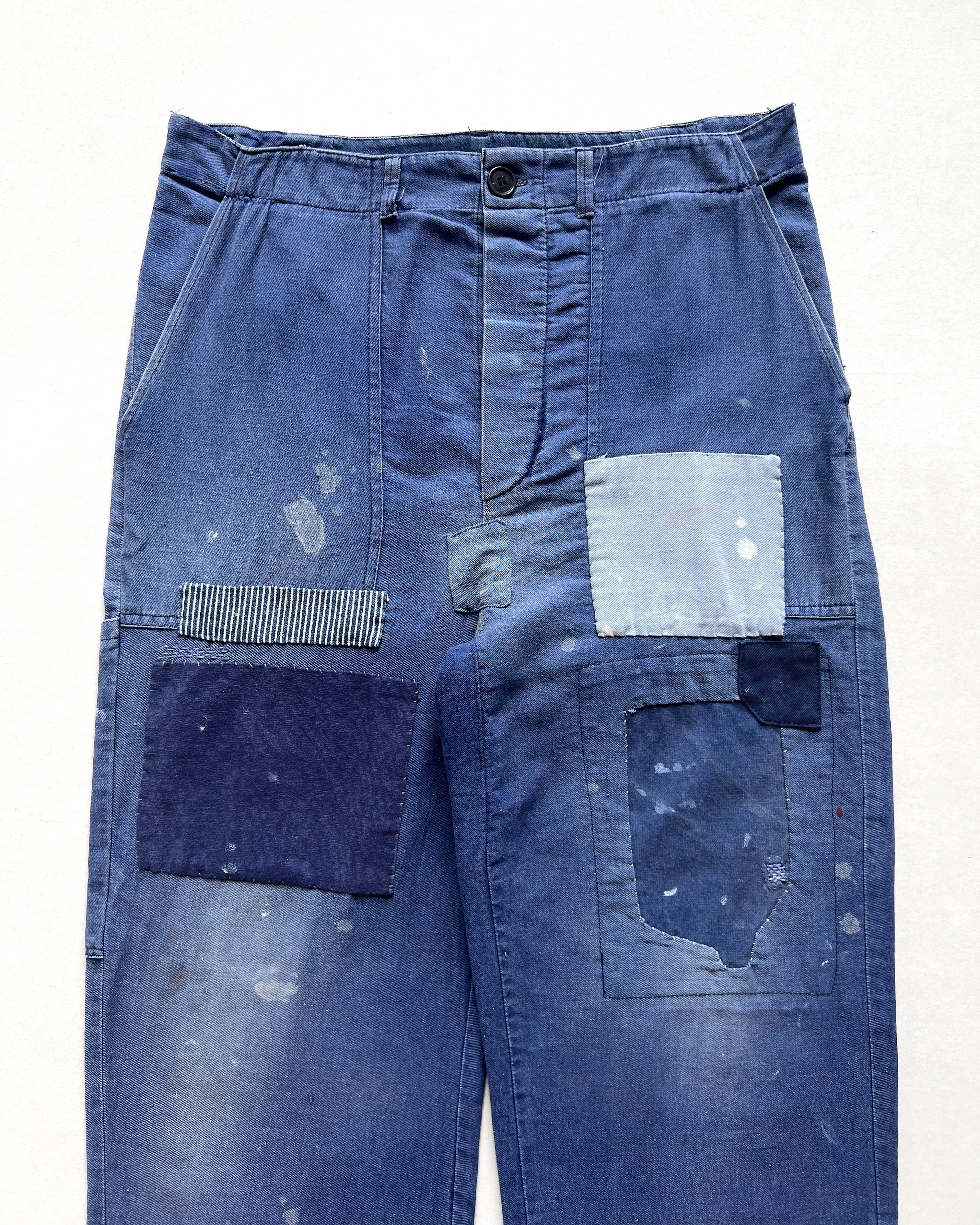 1960S EUROPE REPAIRED CARPENTER WORK TROUSERS (30-34)