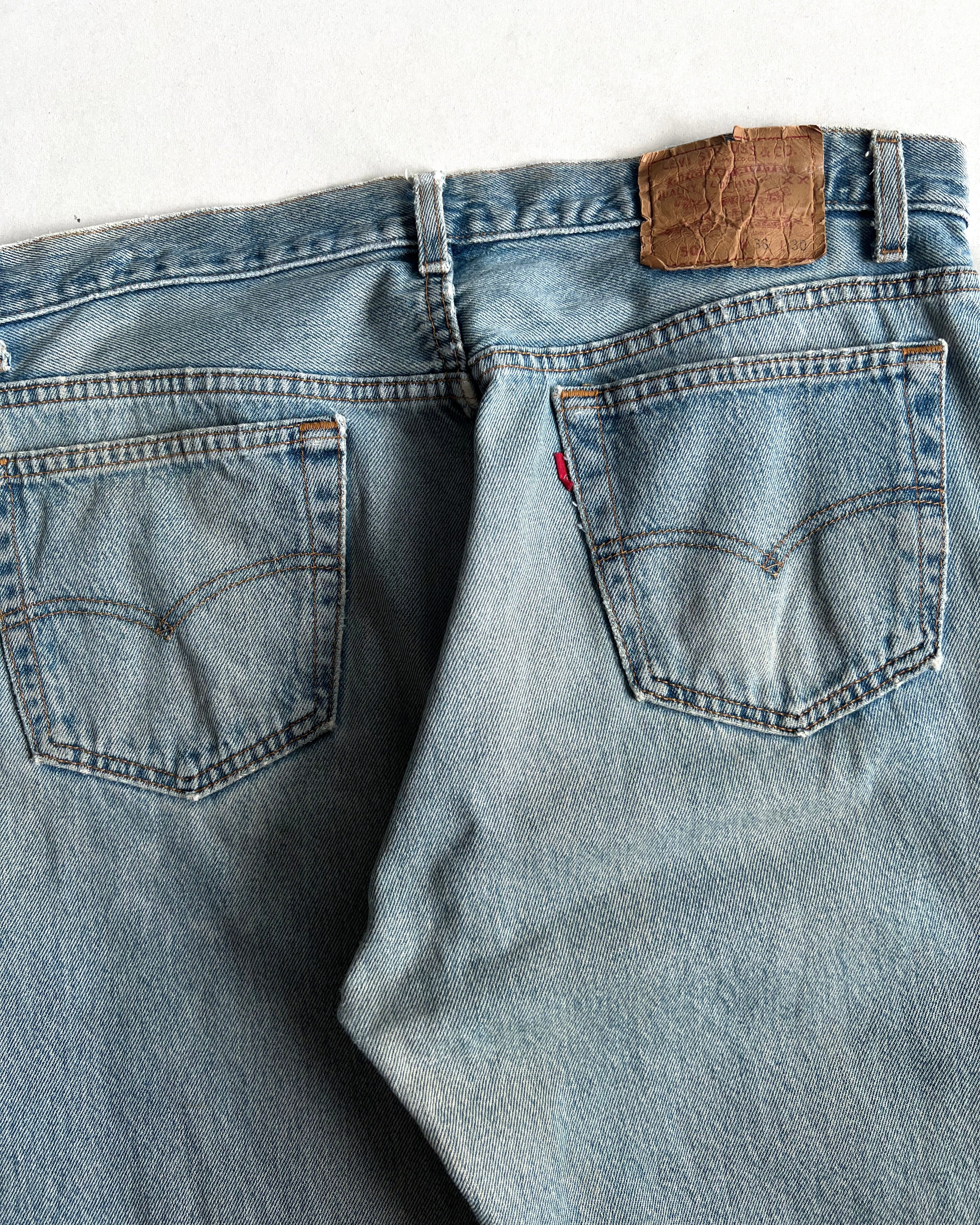 1990S MUD WASHED LEVI'S 501 SINGLE R JEANS (36)
