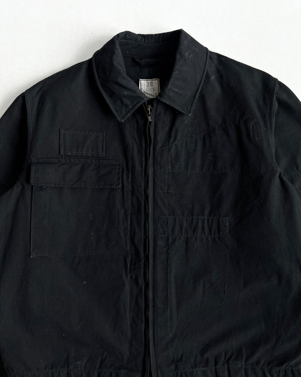 1970S BLACK CZECH ARMY CANVAS JACKET (L)