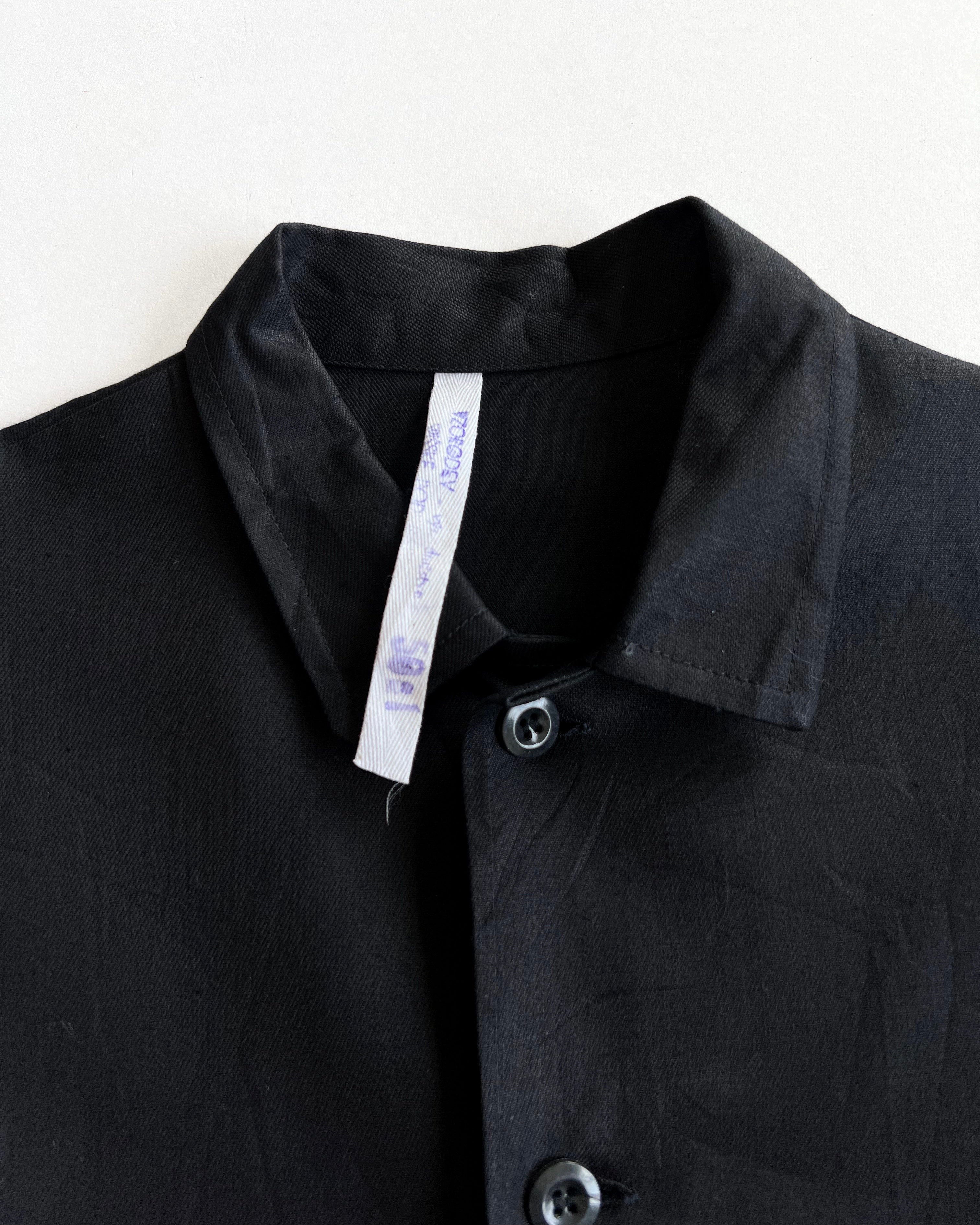 1960S DEADSTOCK BLACK EUROPE BLACK CHORE JACKET (L)