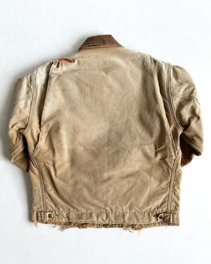 1990S SUN FADED REPAIRED CARHARTT DETROIT WORK JACKET (L)