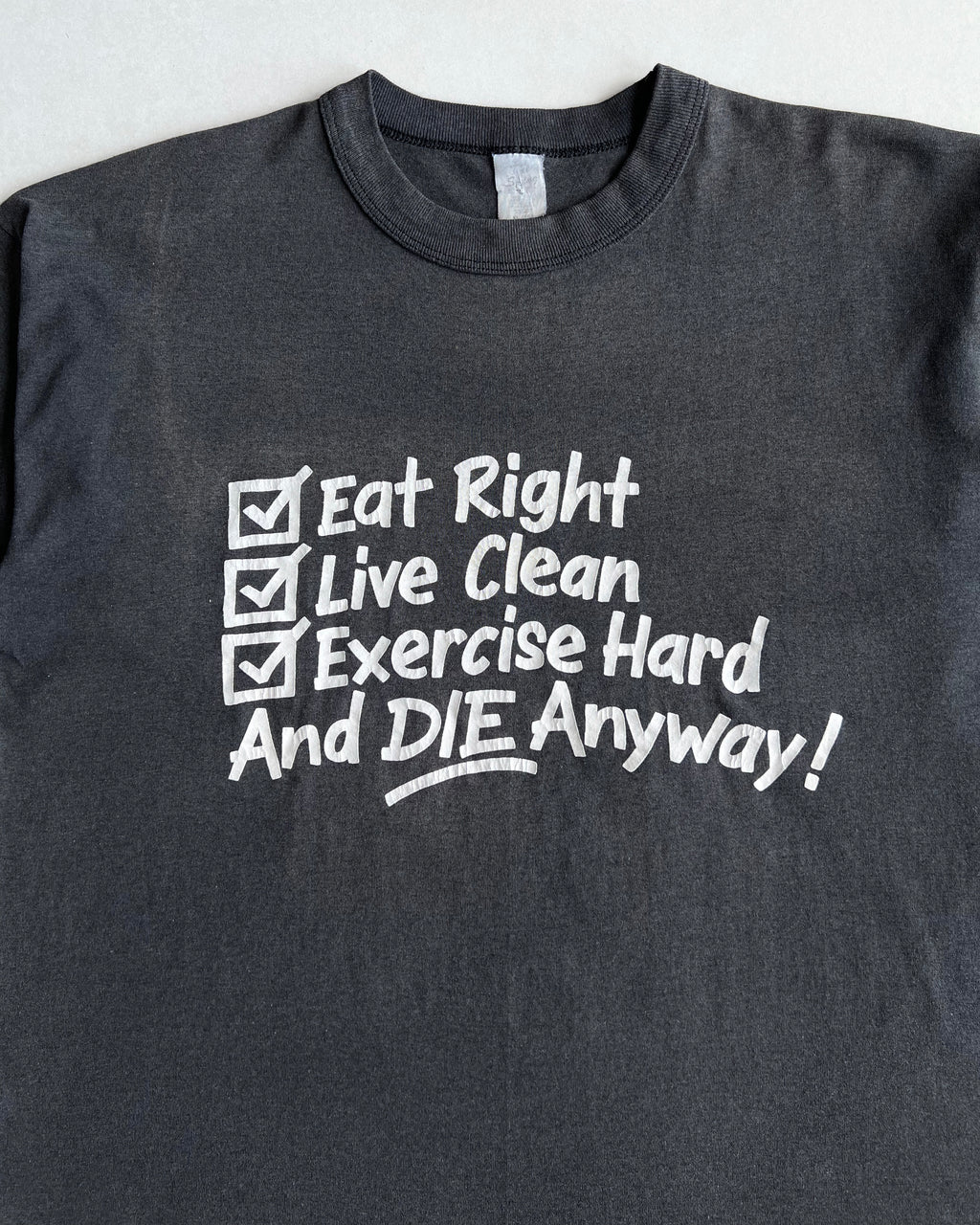 1980S FADED BLACK 'DIE ANYWAY' SINGLE STITCH TEE (XL)