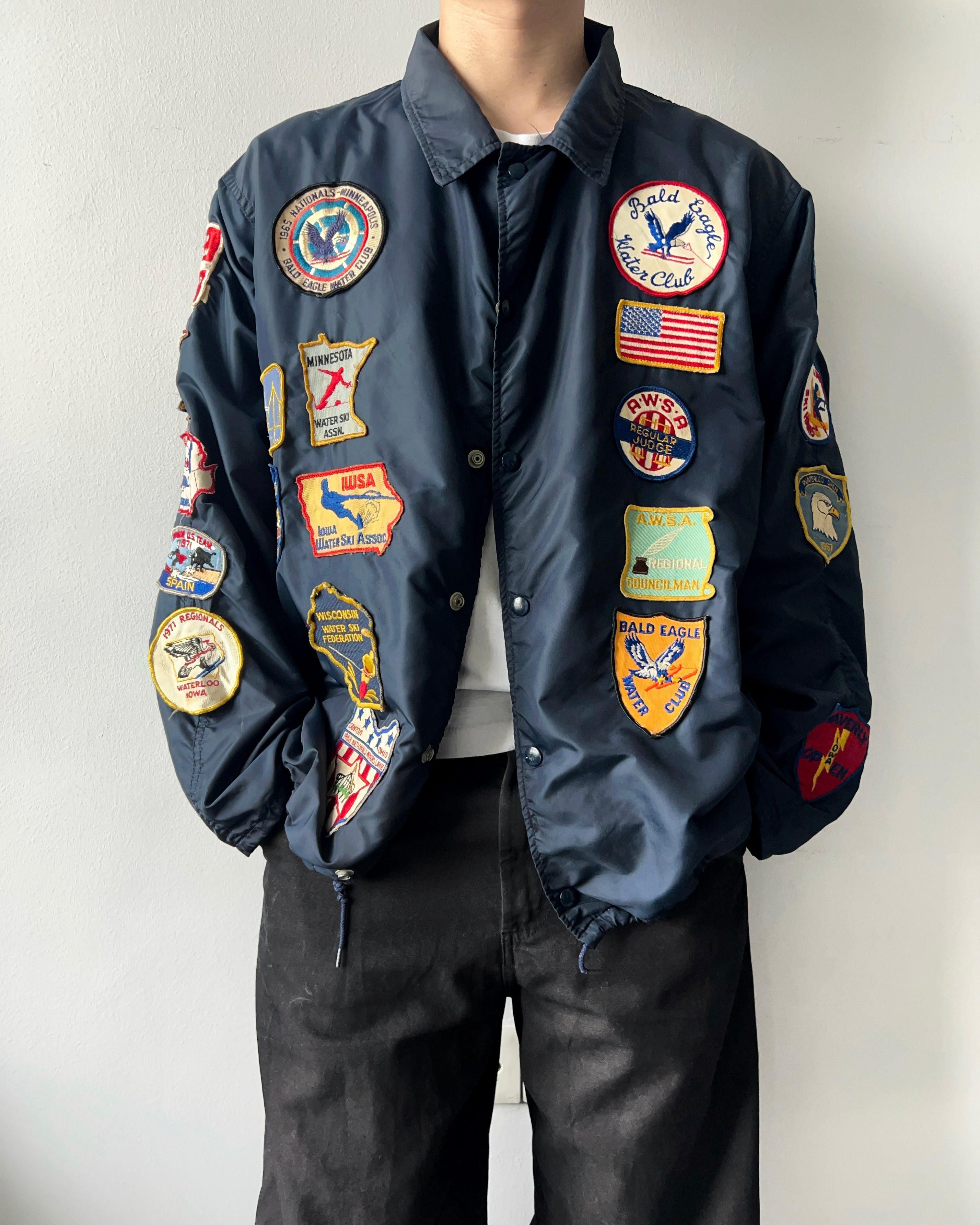 1950S BUTWIN SKI CLUB PATCHES NYLON JACKET (XL)