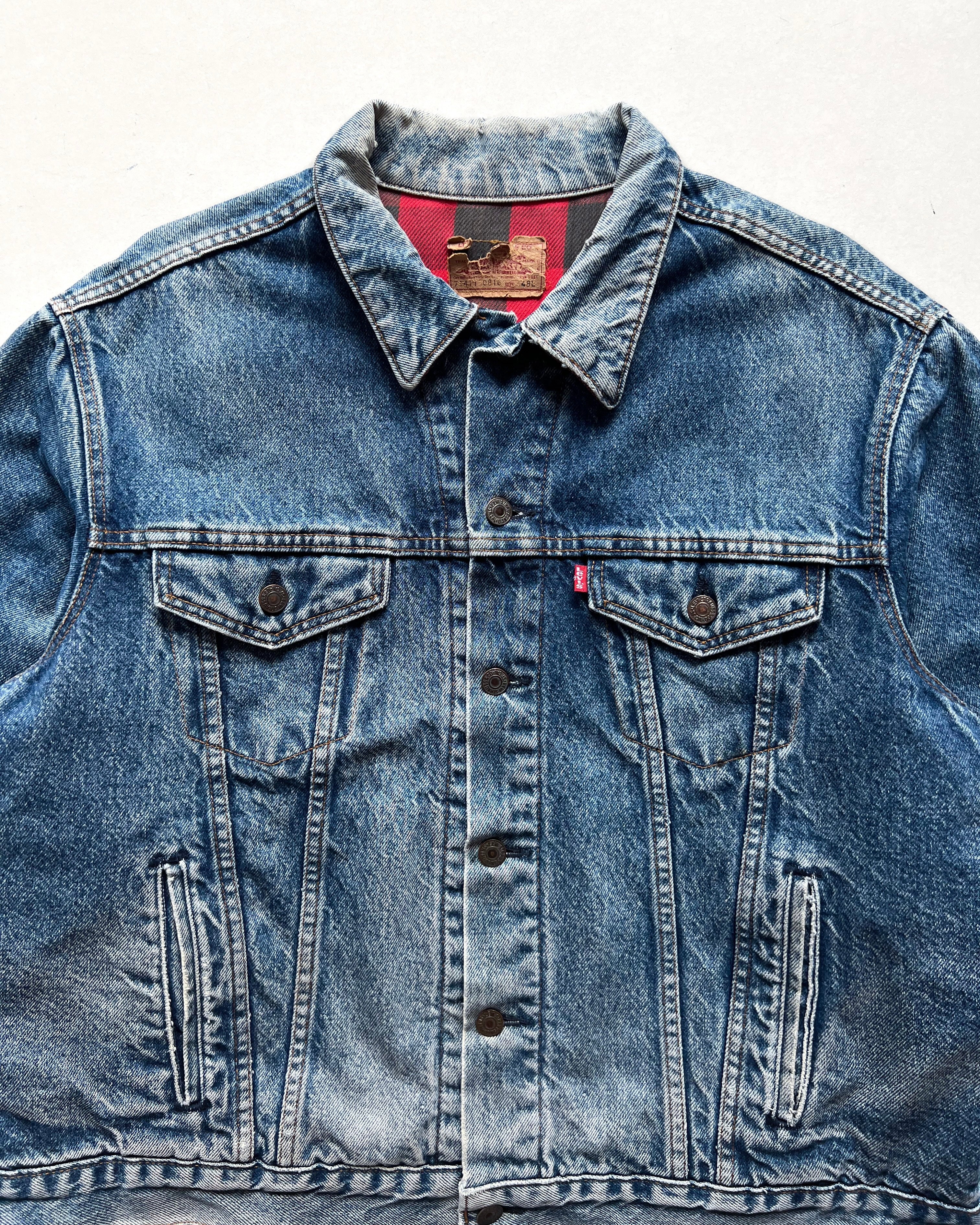 1980S LEVI'S FLANNEL LINED TYPE III DENIM TRUCKER (XL)