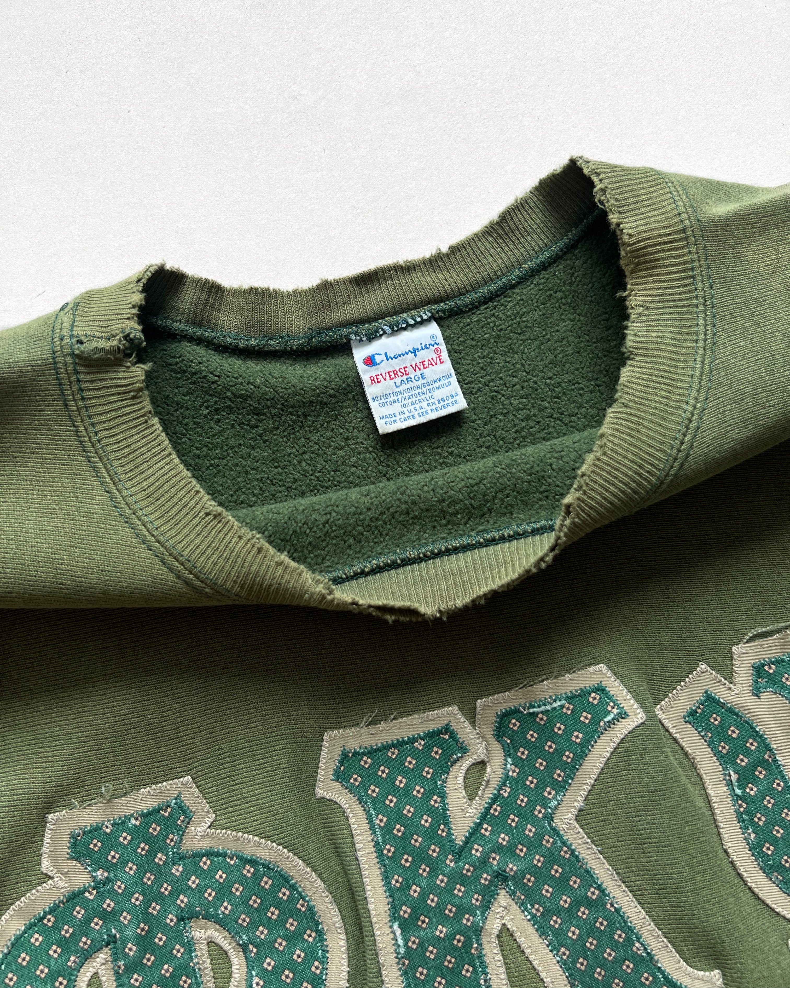 1990S FADED CHAMPION 'QKY' REVERSE WEAEVE SWEATSHIRT (L)