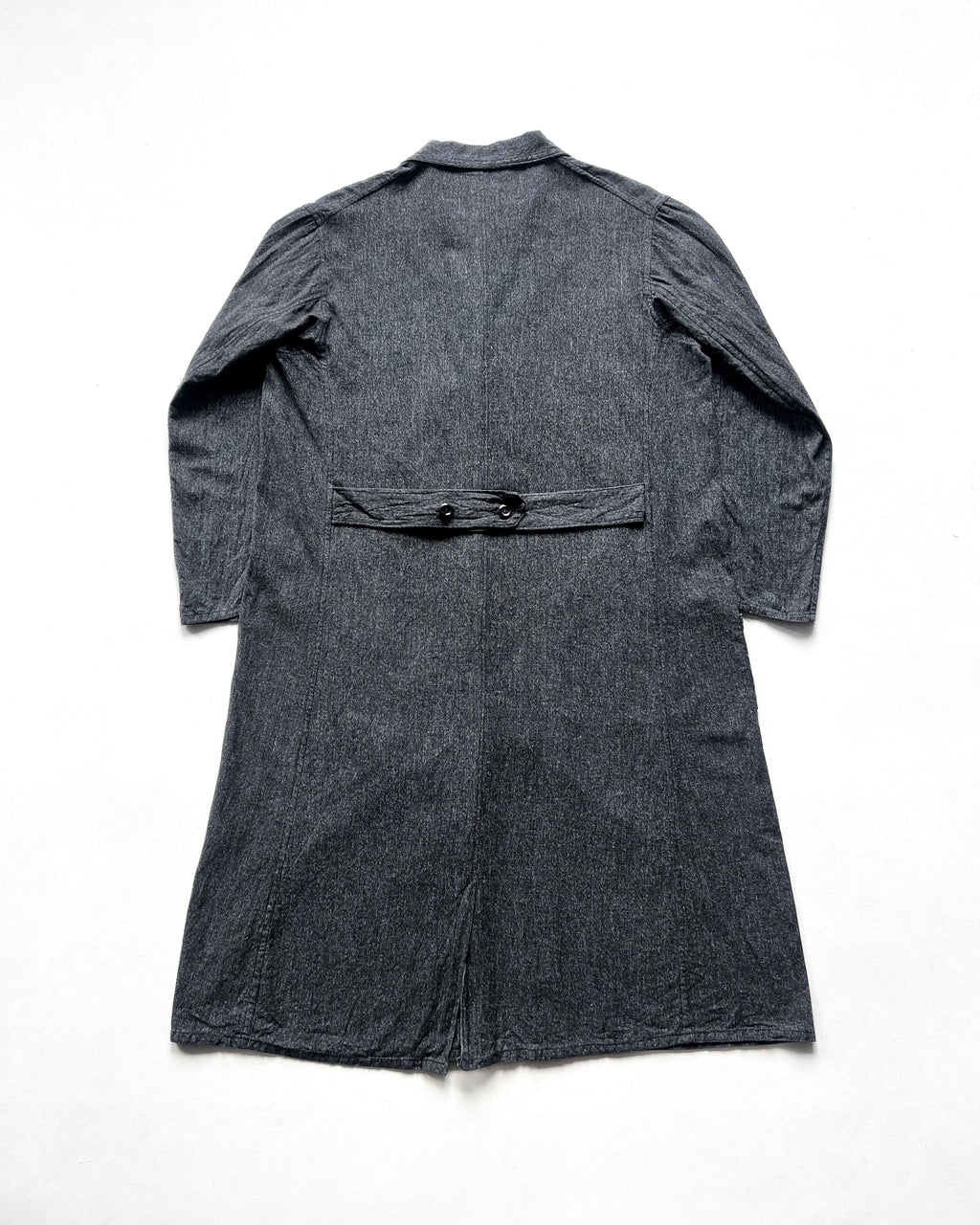 1940S FRENCH SALT & PEPPER CHAMBRAY ATELIER COAT (L)