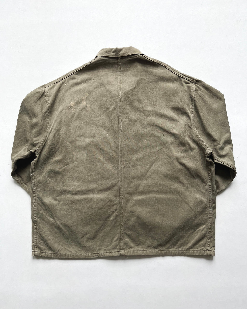 1970S FRENCH HBT WORK CHORE JACKET (XL)