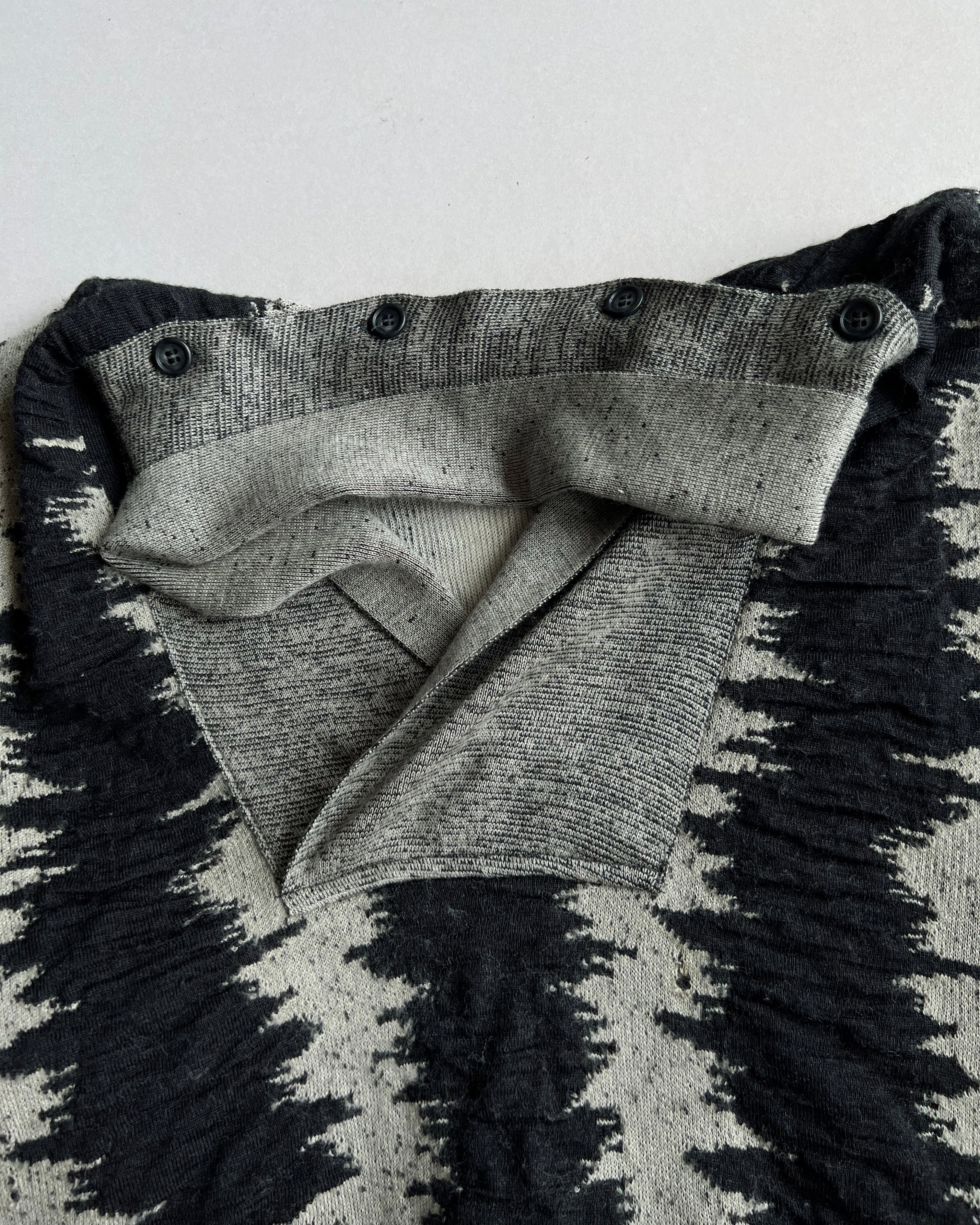 1980S ISSEY MIYAKE STRIPES SHAWL COLLAR KNITWEAR (L)