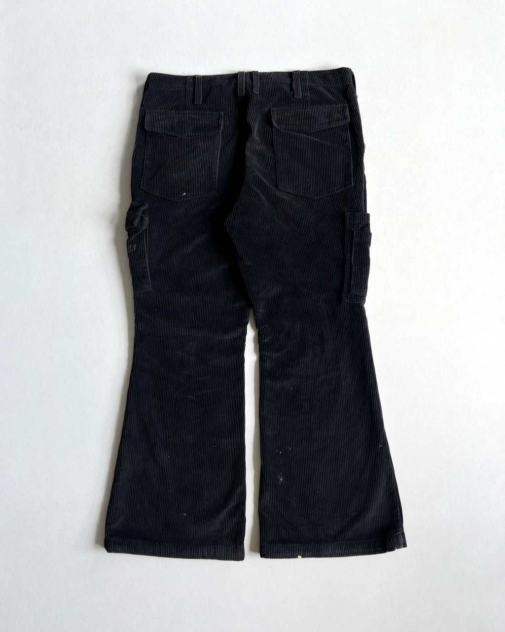 1990S BLACK CORDUROY GERMAN BOOTCUT WORK PANTS (36)