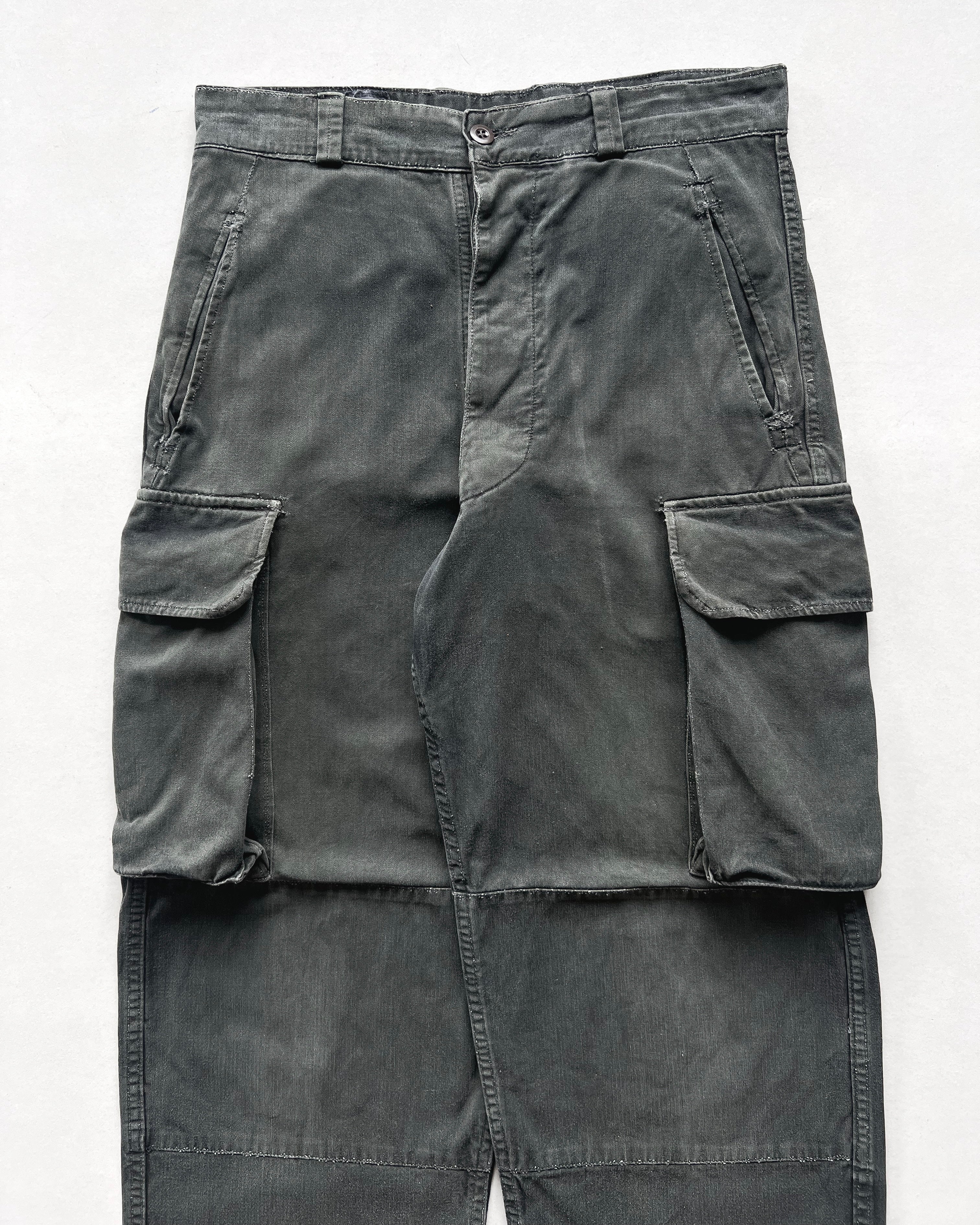 1960S OVERDYED FRENCH M-47 ARMY CARGO TROUSERS (31)
