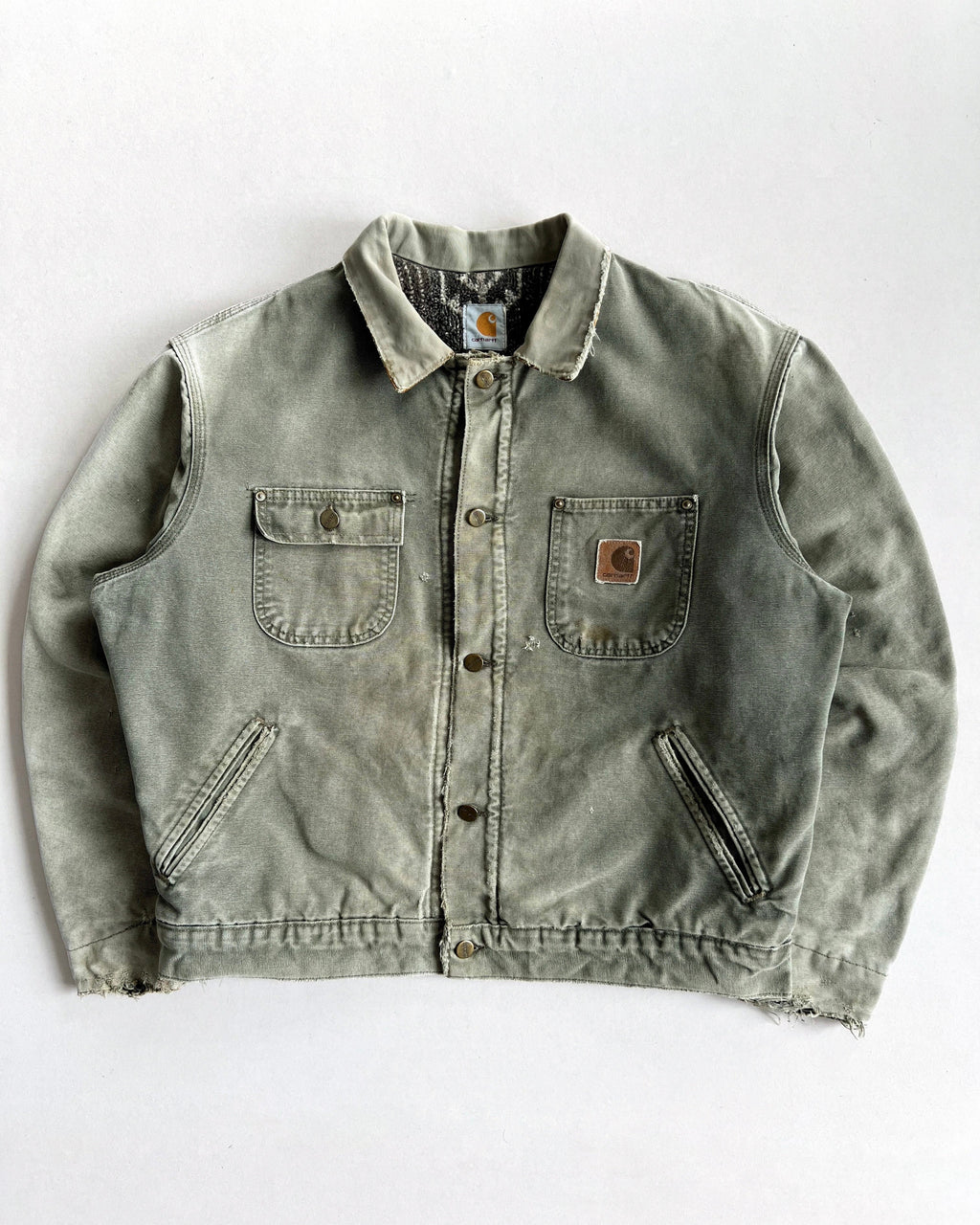 1990S FADED CARHARTT DISTRESSED WORK JACKET (L)