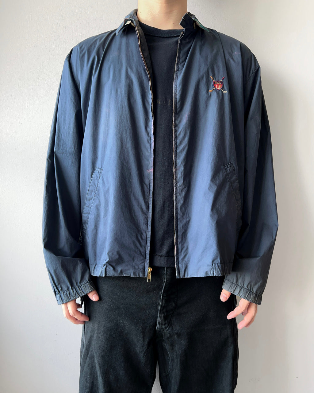 1990S RALPH LAUREN GOLF HARRINGTON WINDBREAKER JACKET (L)