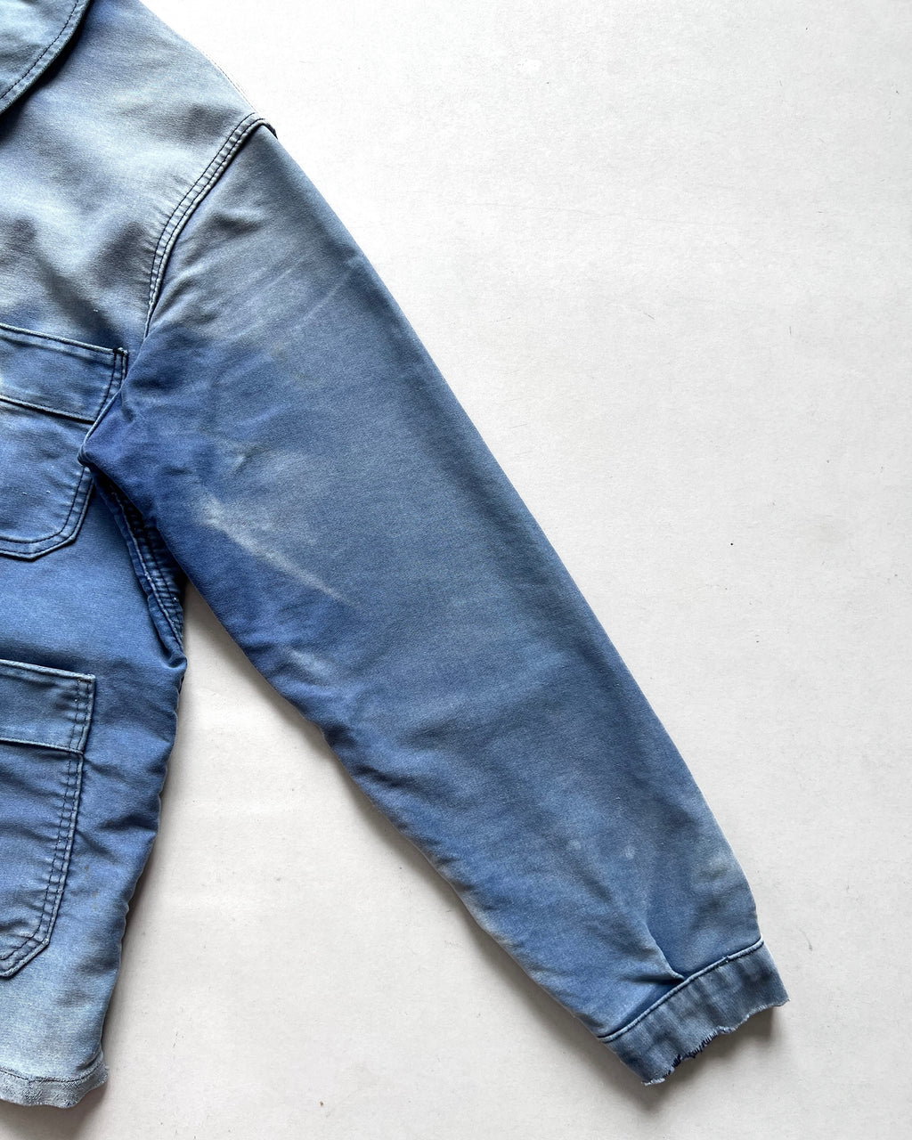 1950S FADED ADOLPHE LAFONT FRENCH MOLESKIN WORK JACKET (L)