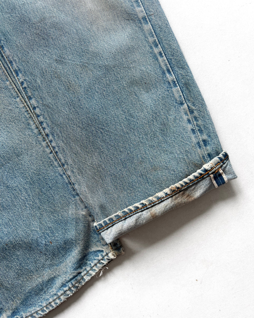 1970S LEVI'S REDLINE SELVEDGE REPAIRED JEANS (36)