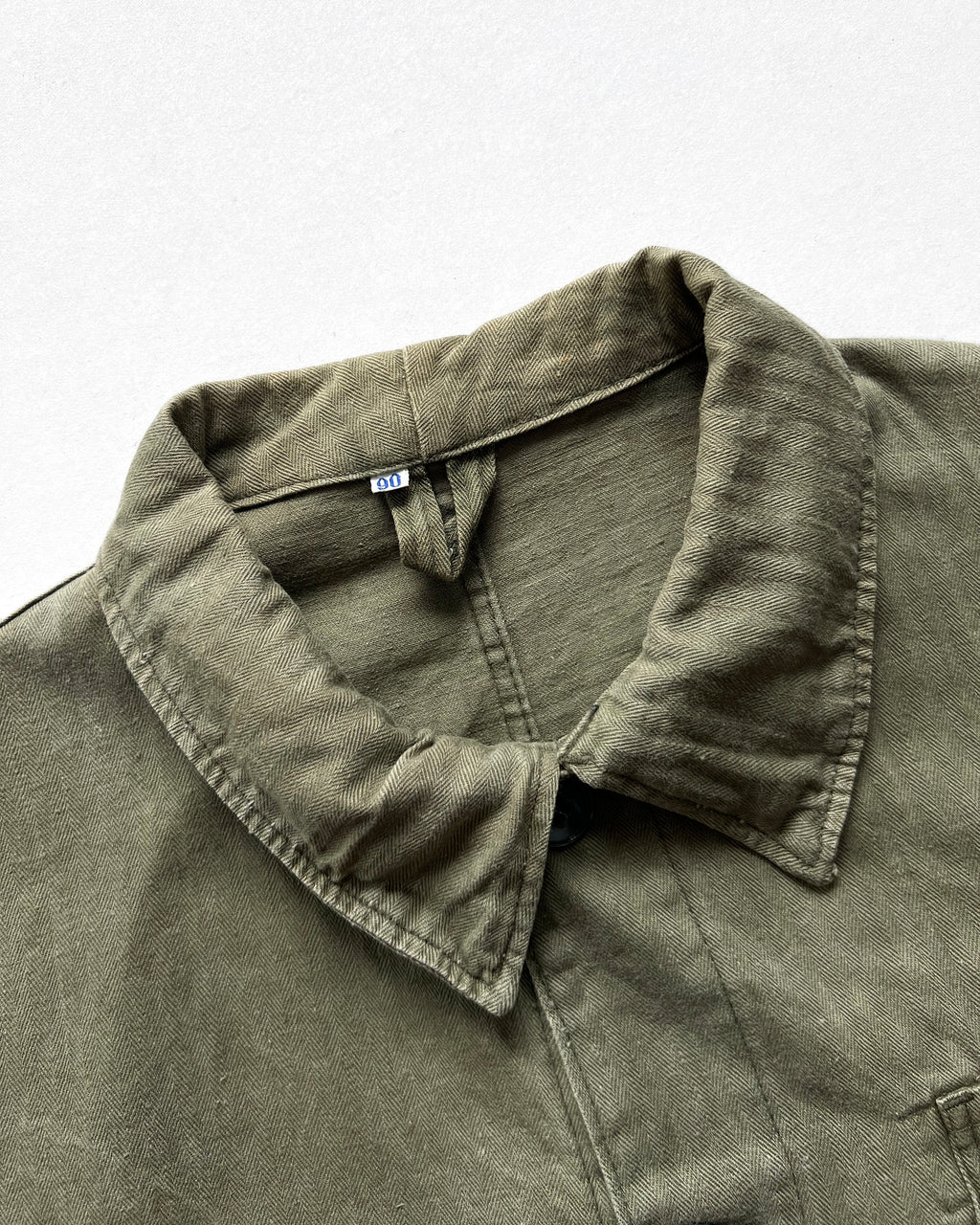 1960S OLIVE EUROPE ARMY HBT WORK JACKET (M)