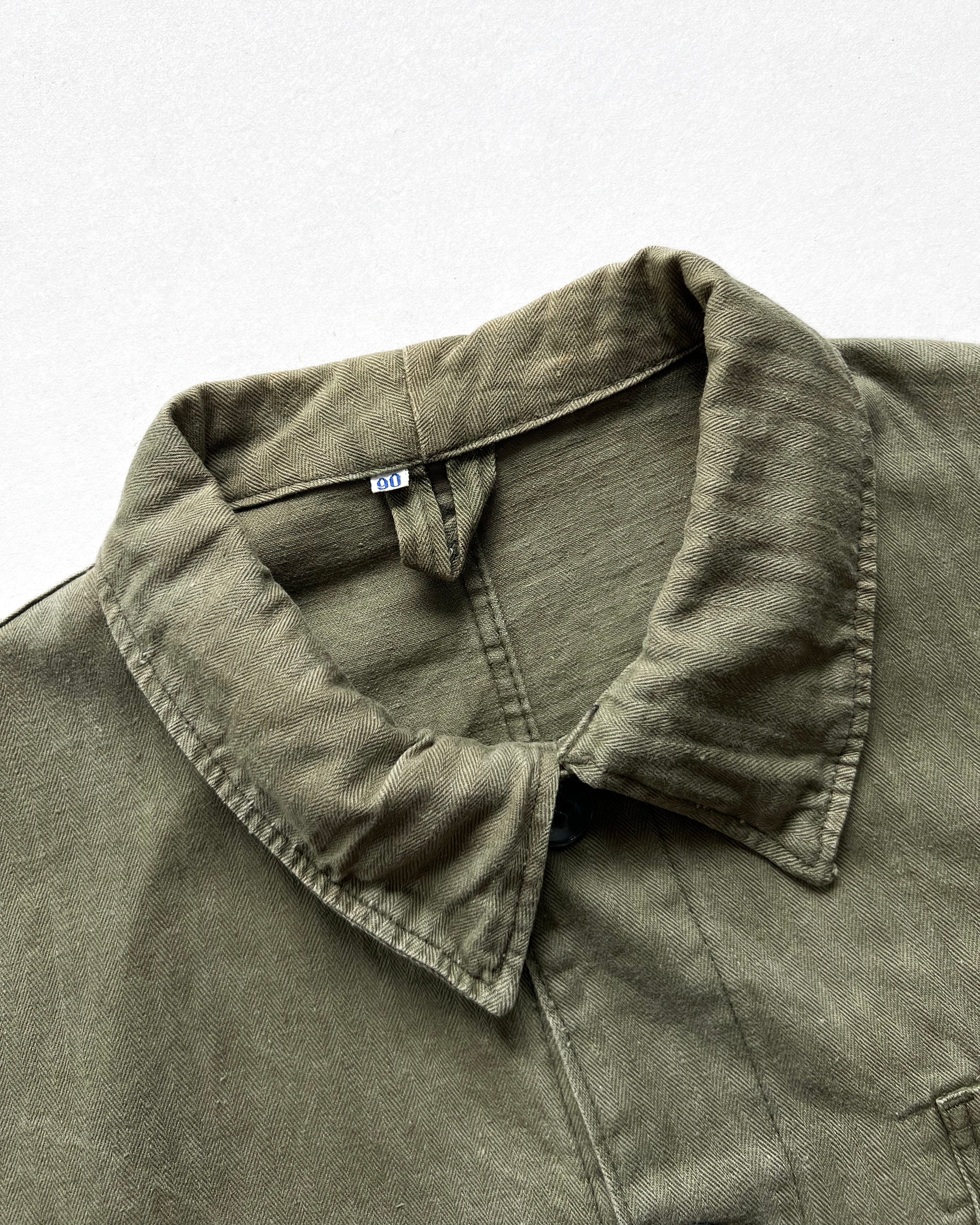 1960S OLIVE EUROPE ARMY HBT WORK JACKET (M)