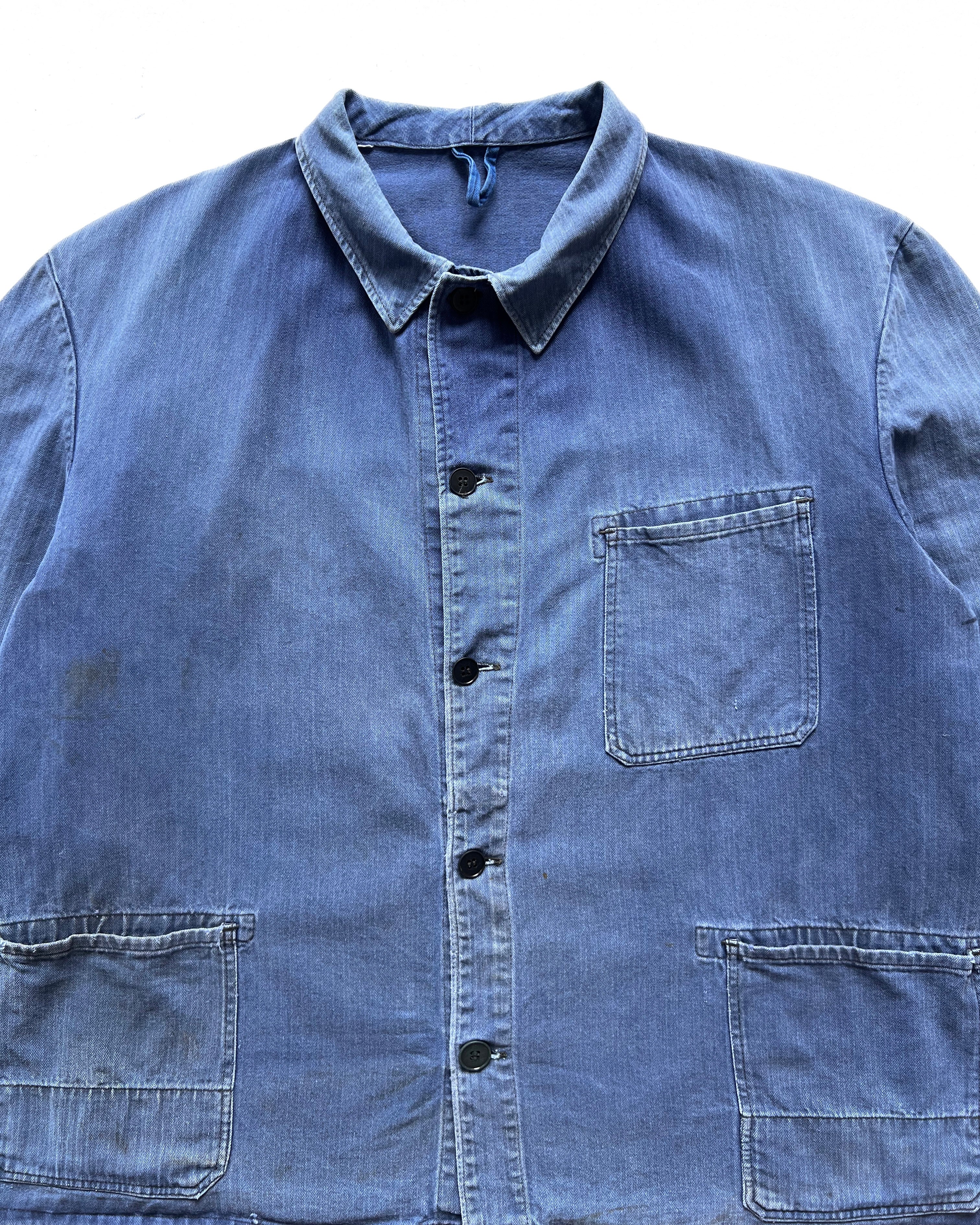1960S FADED GERMAN HBT WORK JACKET (XL)