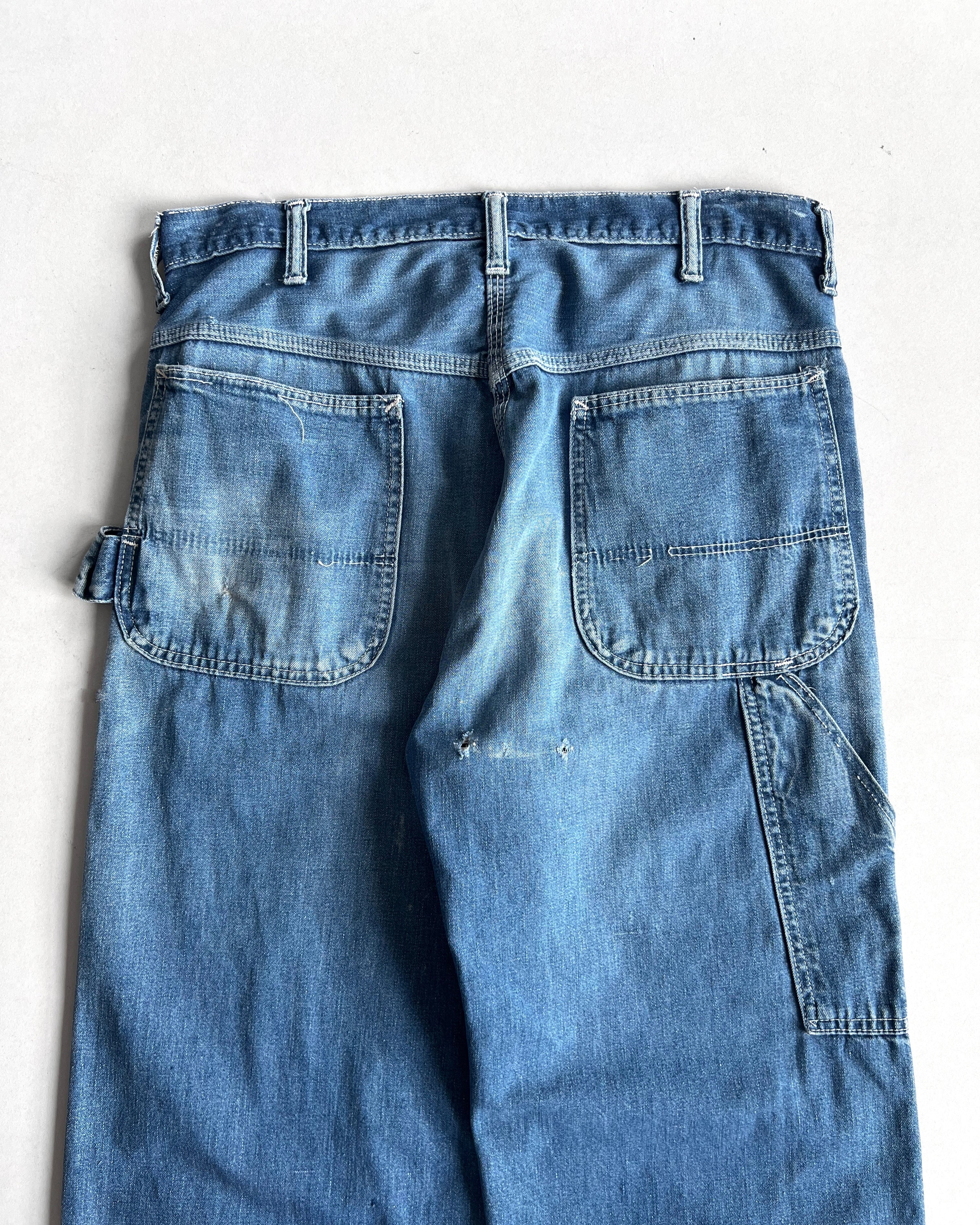 1970S FADED CARPENTER DENIM WORK PANTS (32)