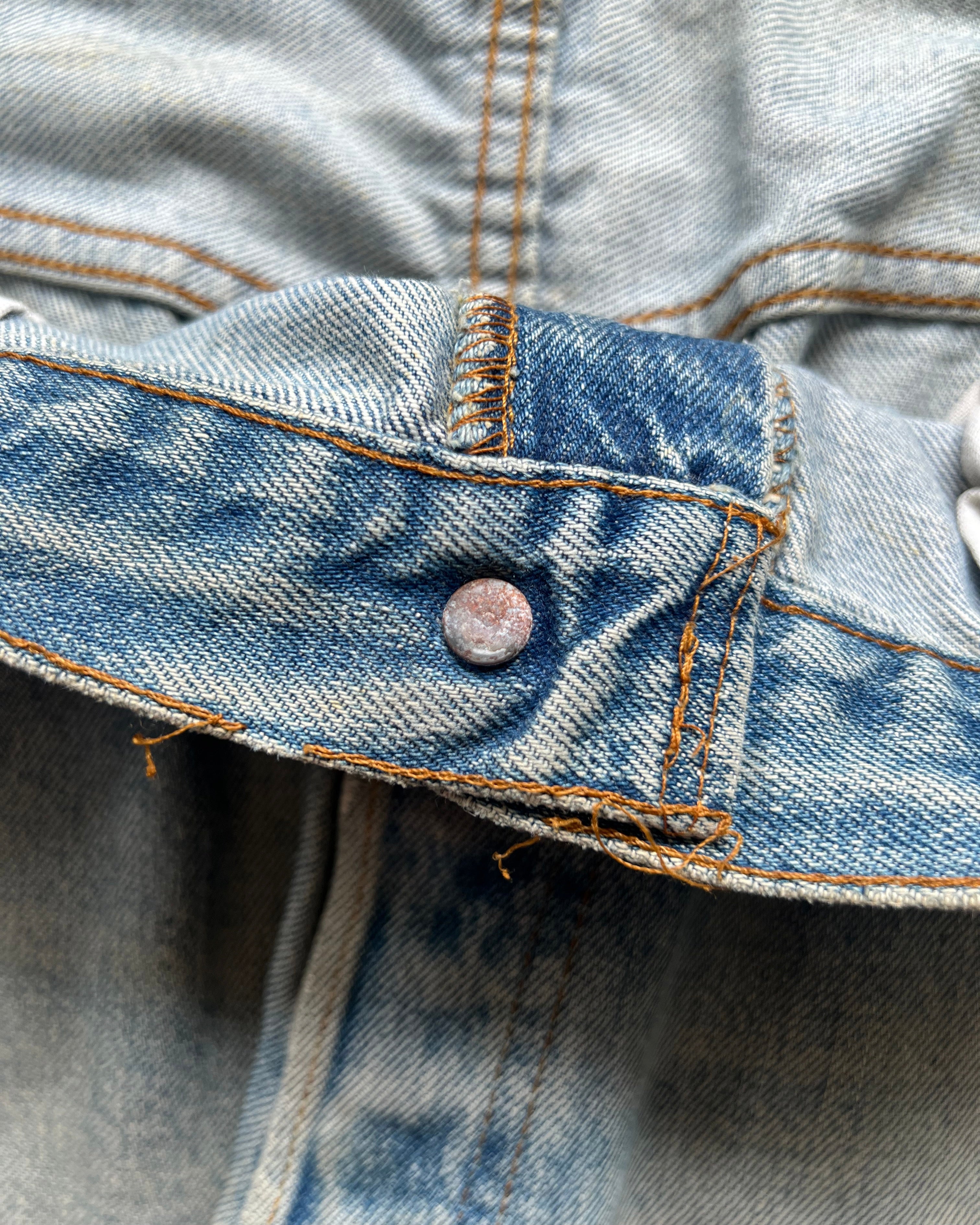 1970S LEVI'S REDLINE SELVEDGE REPAIRED JEANS (36)