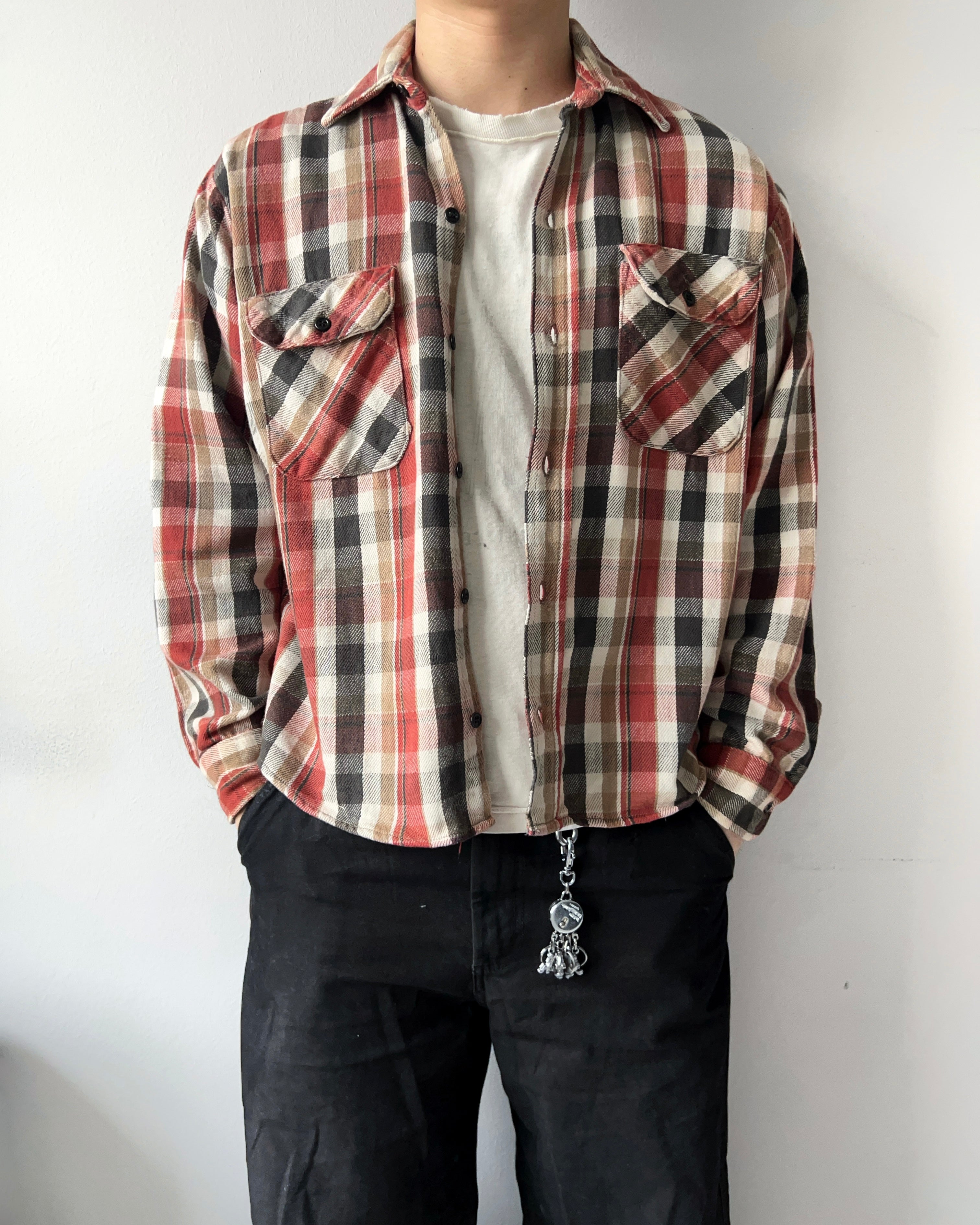 1970S FIVE BROTHER PLAID FLANNEL (L)