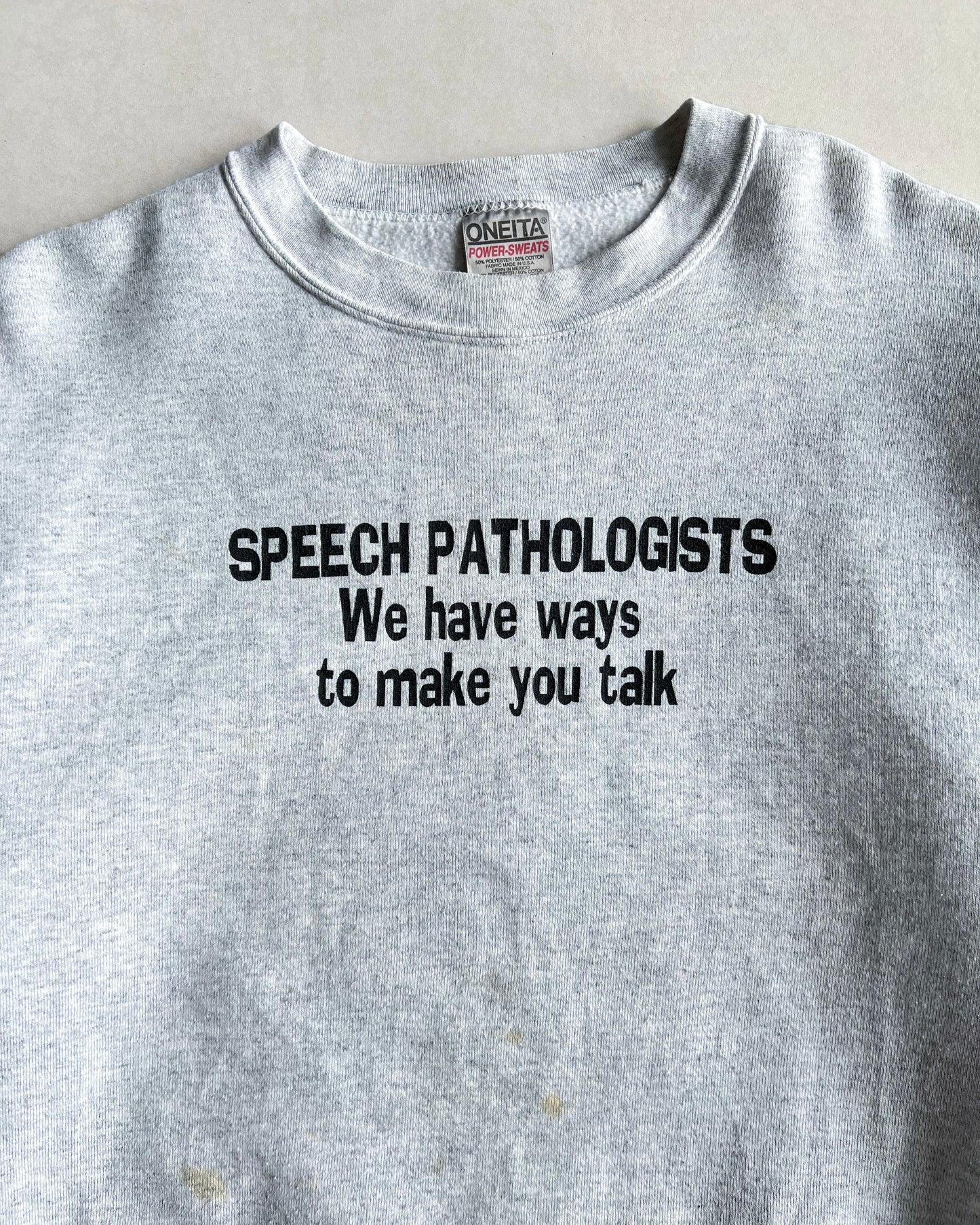 1990S 'SPEECH PATHOLOGISTS' SWEATSHIRT (L)