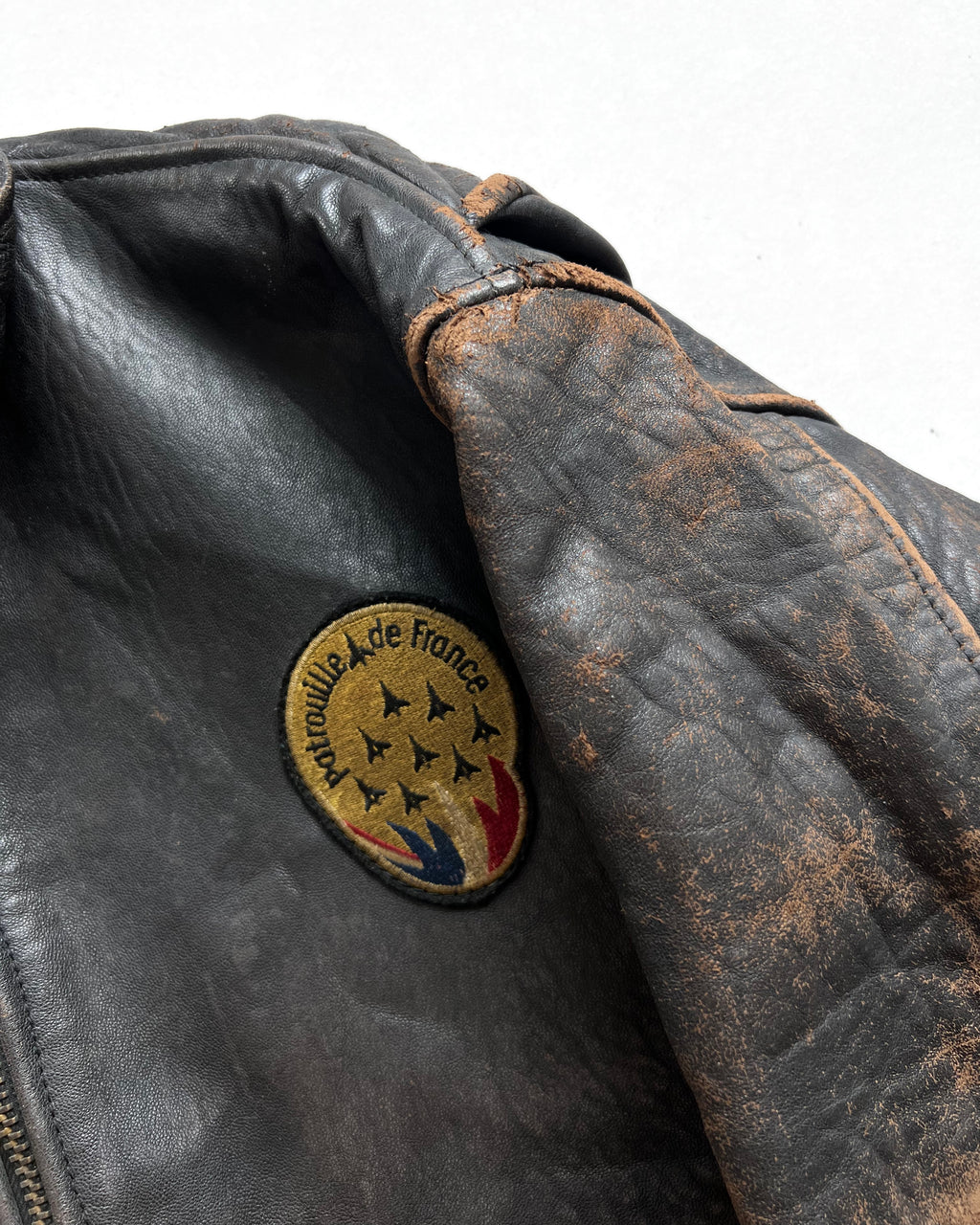 1980S AVIREX 'PATROUILLE DE FRANCE' TYPE G-1 FLIGHT LEATHER JACKET (L)