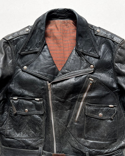 1950S 'D' POCKET MOTORCYCLE LEATEHR JACKET (L)