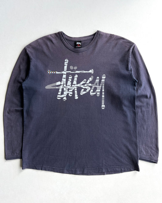 2000S SUN FADED STUSSY LOGO LONGSLEEVES TEE (L)