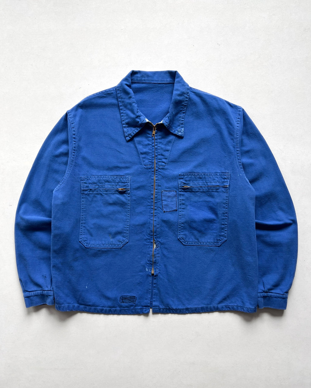 1970S INDIGO FRENCH CYCLIST WORK JACKET (L)