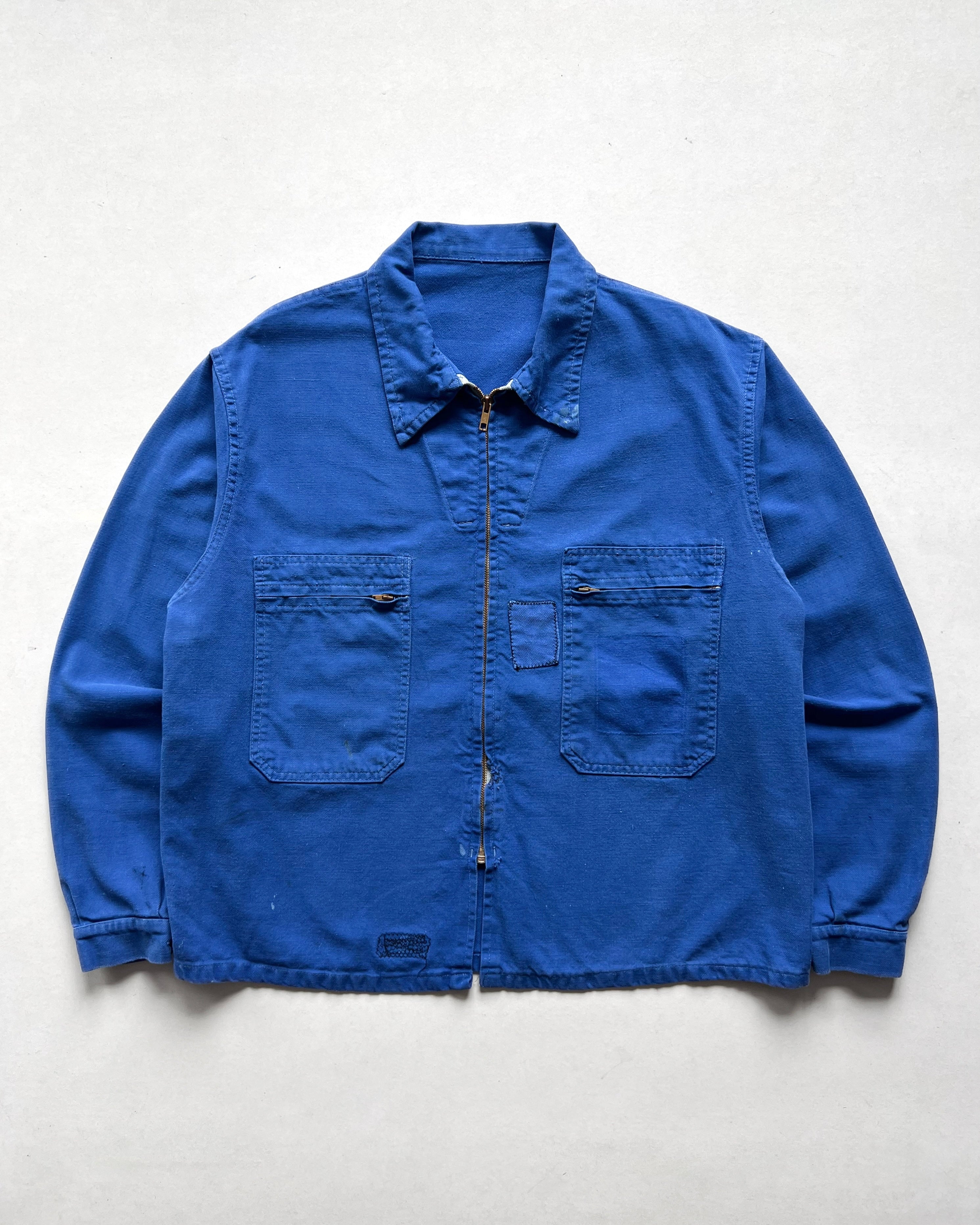 1970S INDIGO FRENCH CYCLIST WORK JACKET (L)