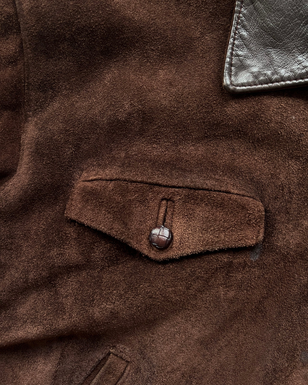1980S NESICO AMSTERDAM SUEDE LEATHER TRUCKER JACKET (M)