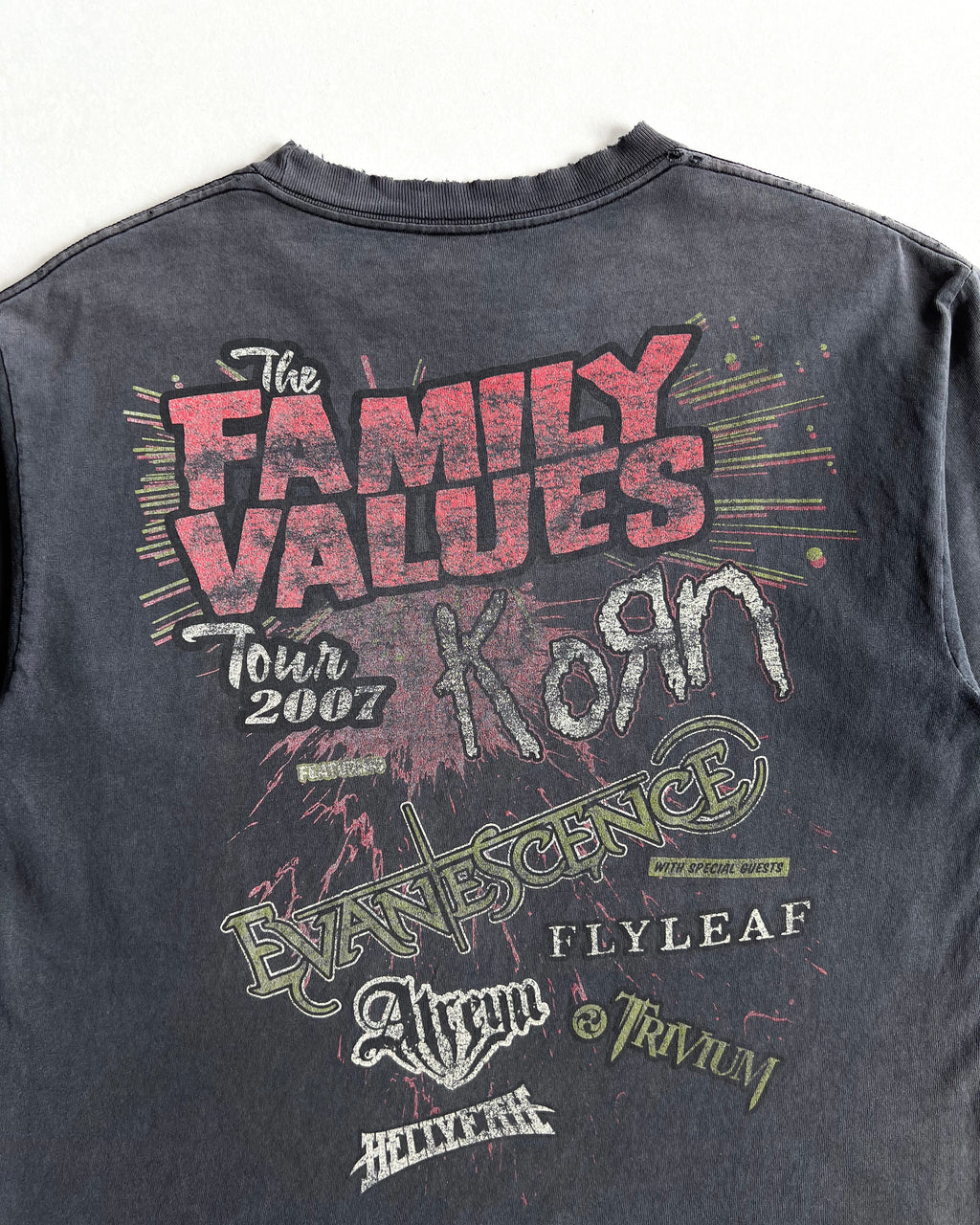 2007 KORN 'THE FAMILY VALUES TOUR' DISTRESS TEE (M)
