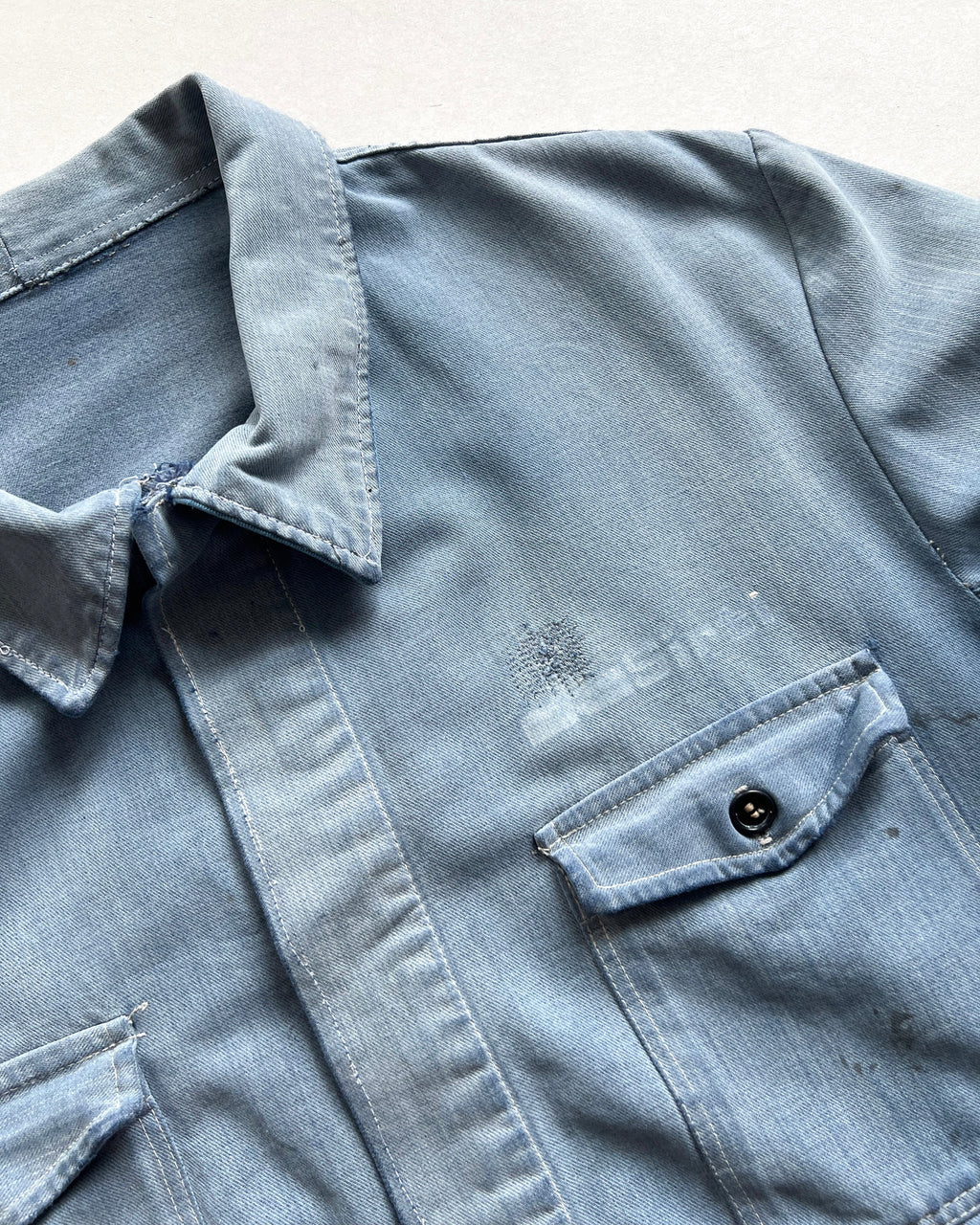 1950S FADED FRENCH WORK DOUBLE POCKET JACKET (XL)