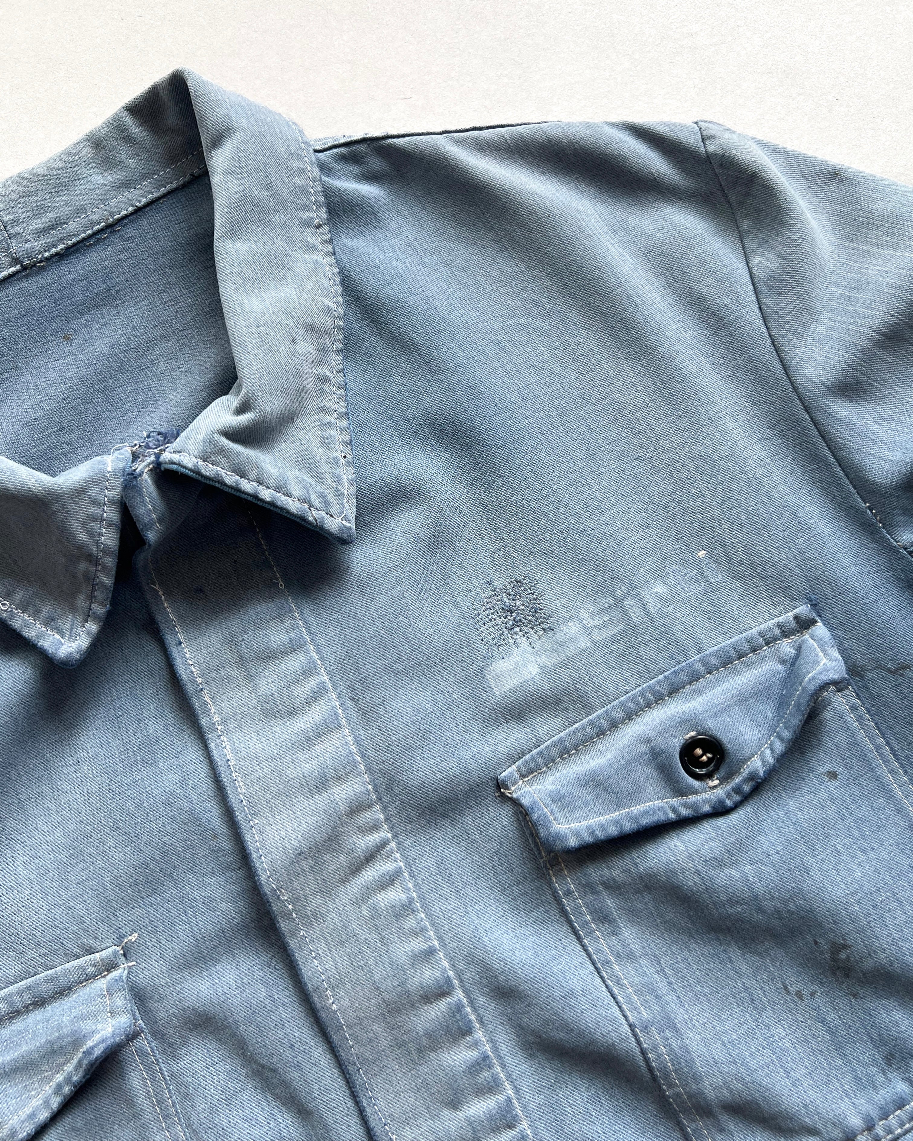 1950S FADED FRENCH WORK DOUBLE POCKET JACKET (XL)