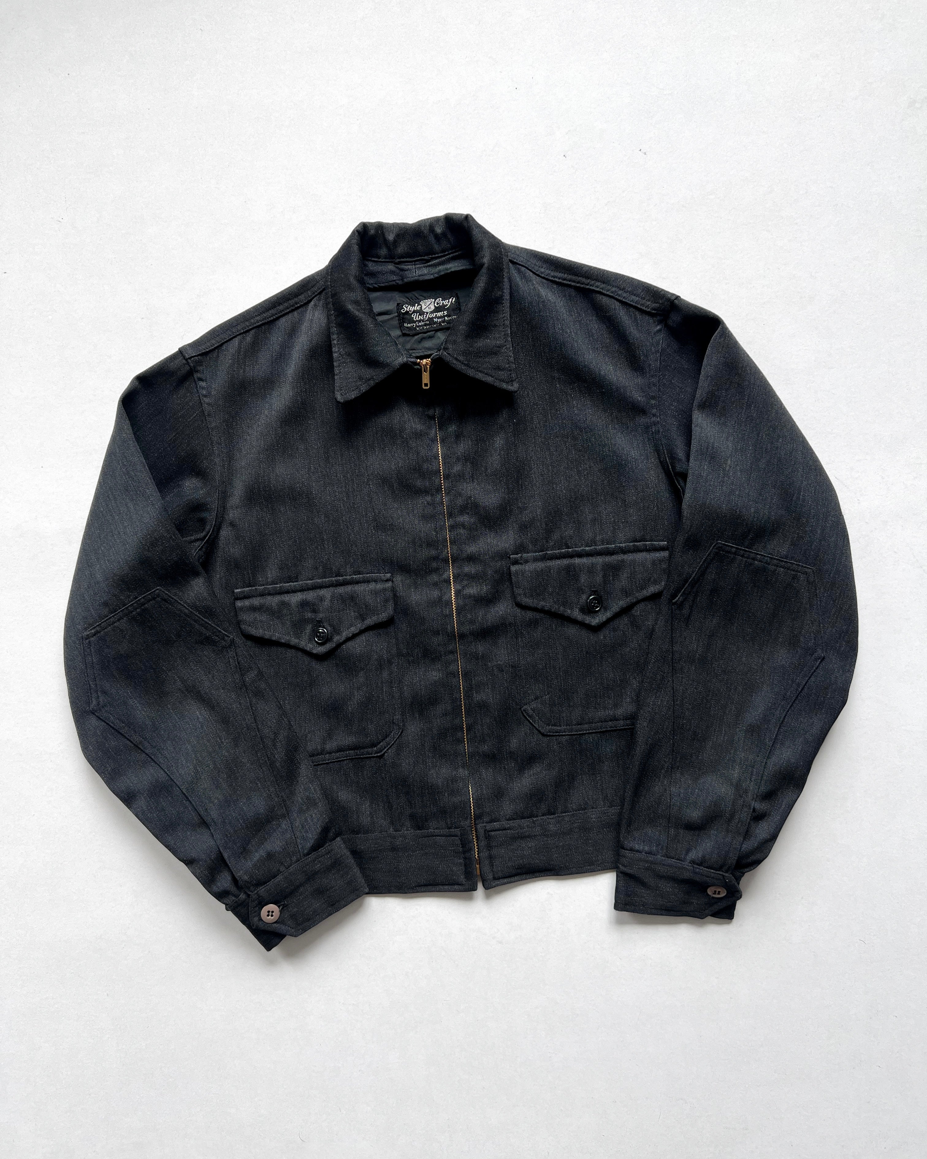 1950S SALT & PEPPER DOUBLE POCKET JACKET (M/L)