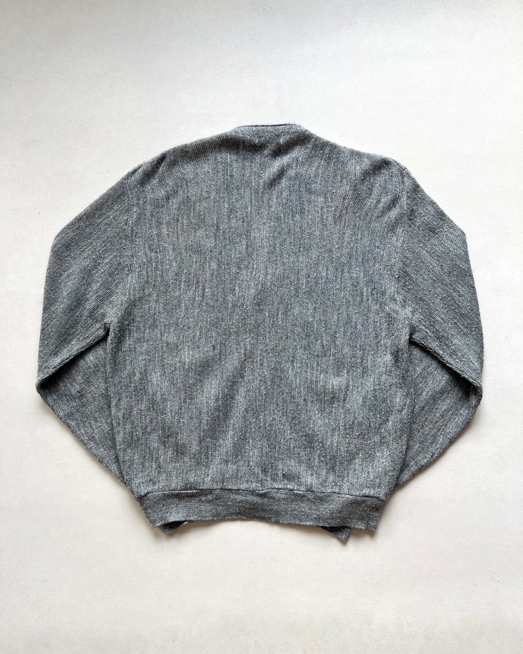 1960S GREY THREE-TONE ACRYLIC CARDIGAN (L)