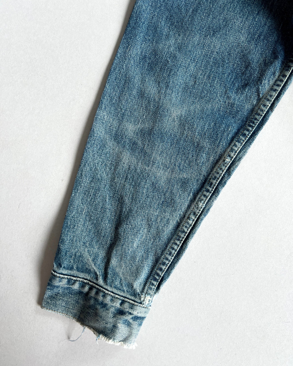 1990S FADED LEVI'S BIG E TYPE II SELVEDGE DENIM JACKET (M/L)
