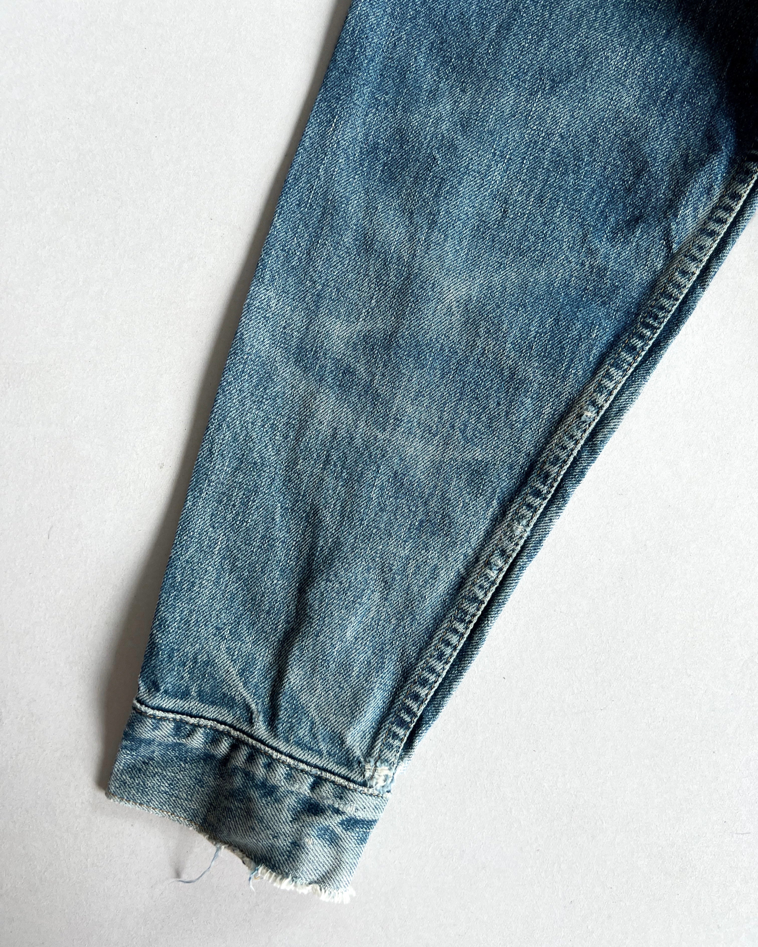 1990S FADED LEVI'S BIG E TYPE II SELVEDGE DENIM JACKET (M/L)