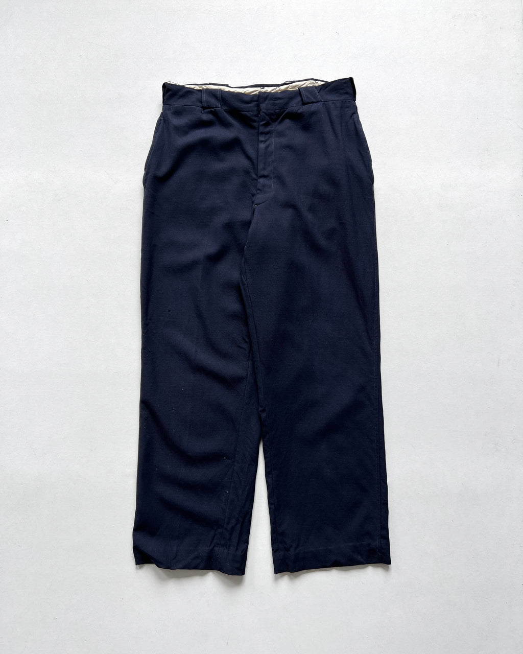 1970S DARK NAVY GABARDINE GENTLEMAN TROUSERS (32)