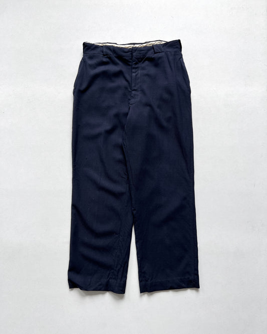 1970S DARK NAVY GABARDINE GENTLEMAN TROUSERS (32)