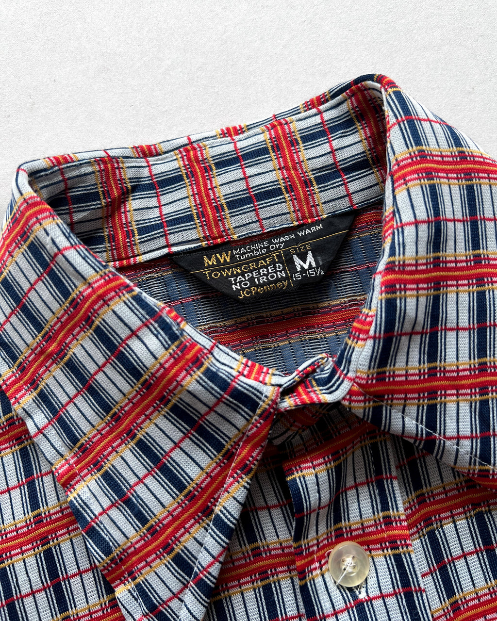 1970S TOWNCRAFT PENNEY CHECKERED SHIRT (M)
