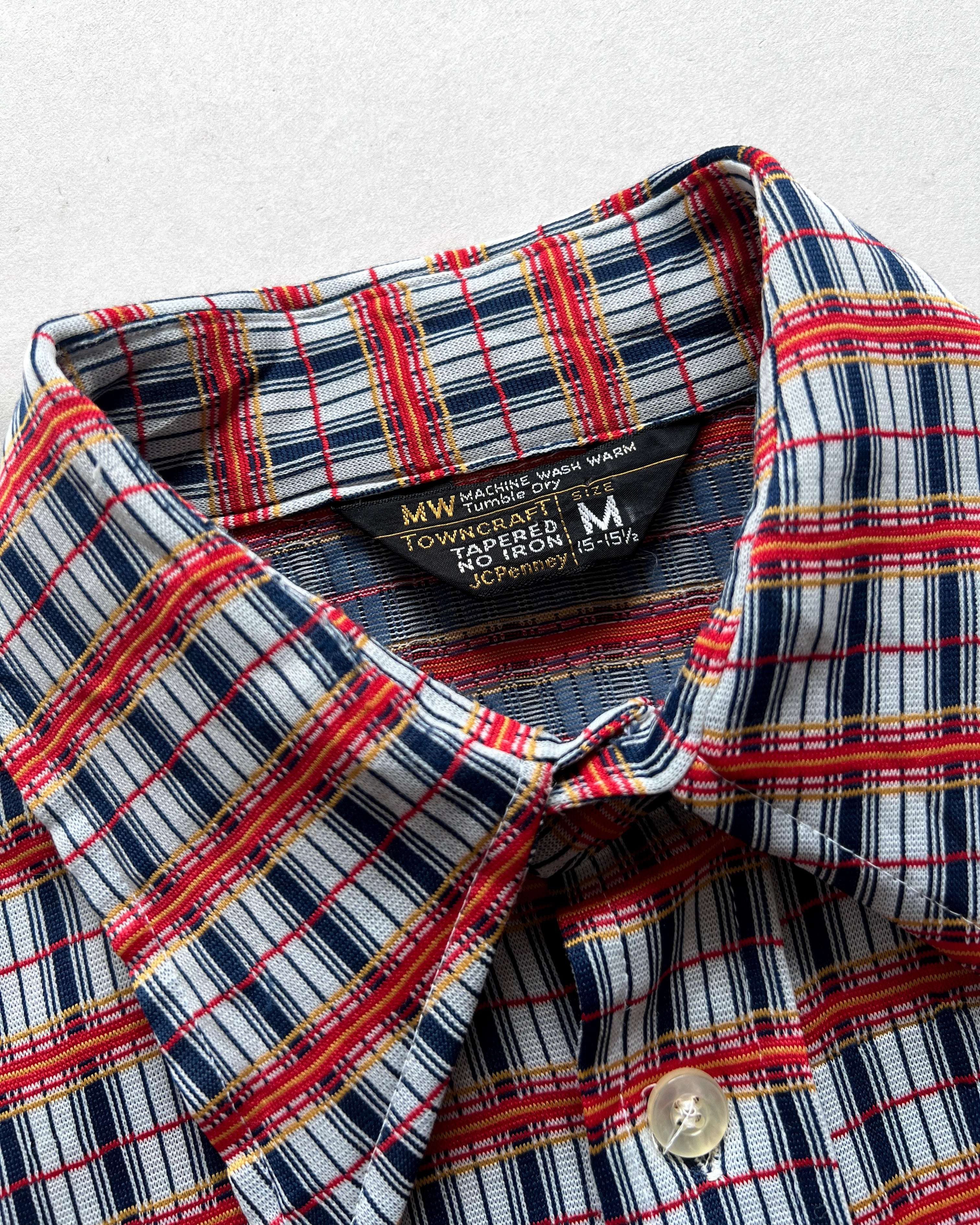 1970S TOWNCRAFT PENNEY CHECKERED SHIRT (M)