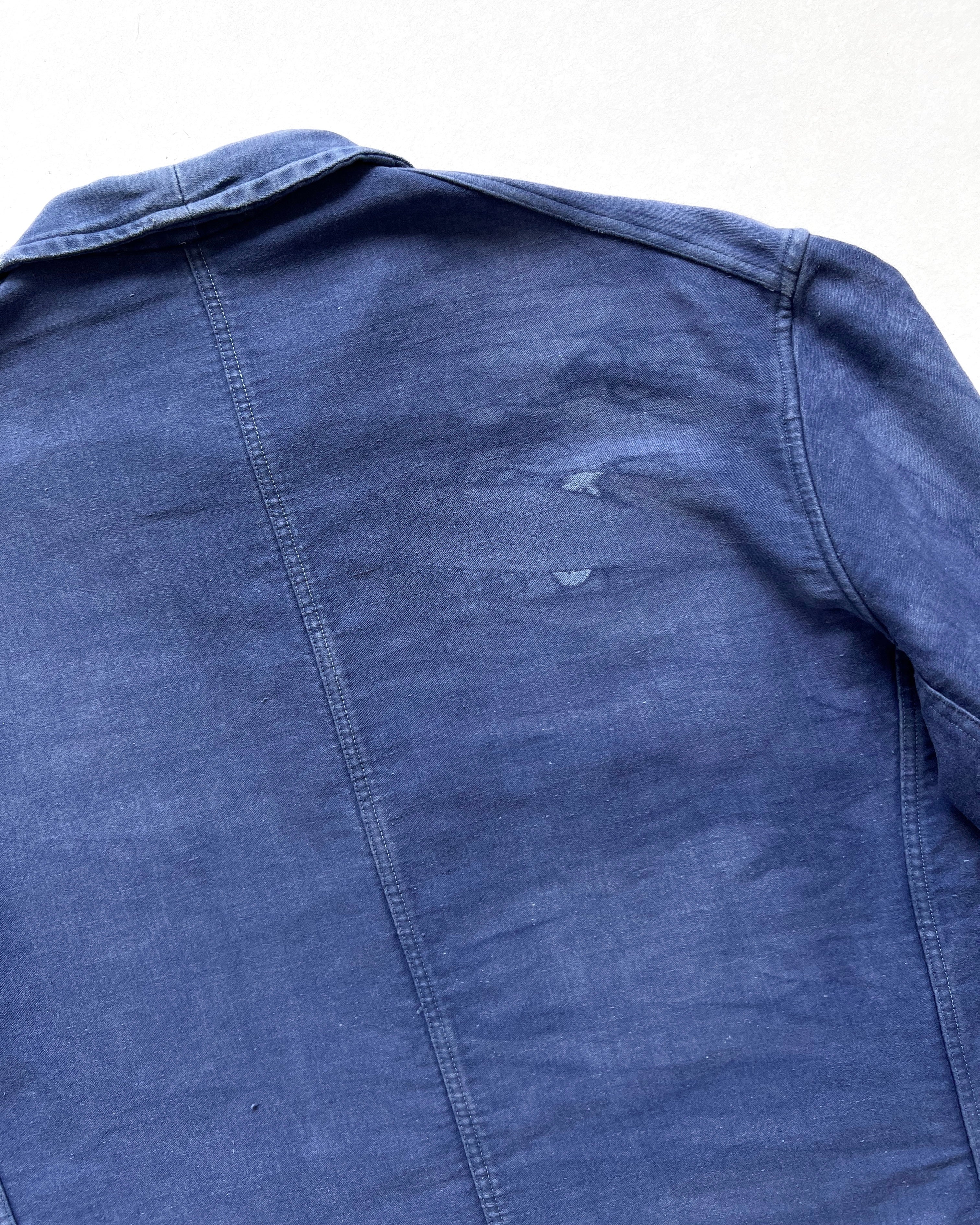 1950S FRENCH INDIGO MOLESKIN WORK JACKET (L)