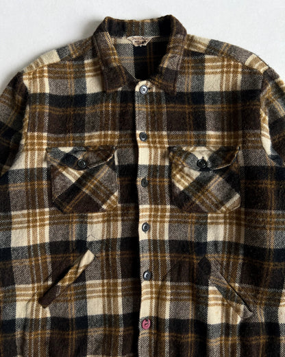 1960S DEACON BROTHERS WOOL MOHAIR PLAID FLANNEL (L/XL)