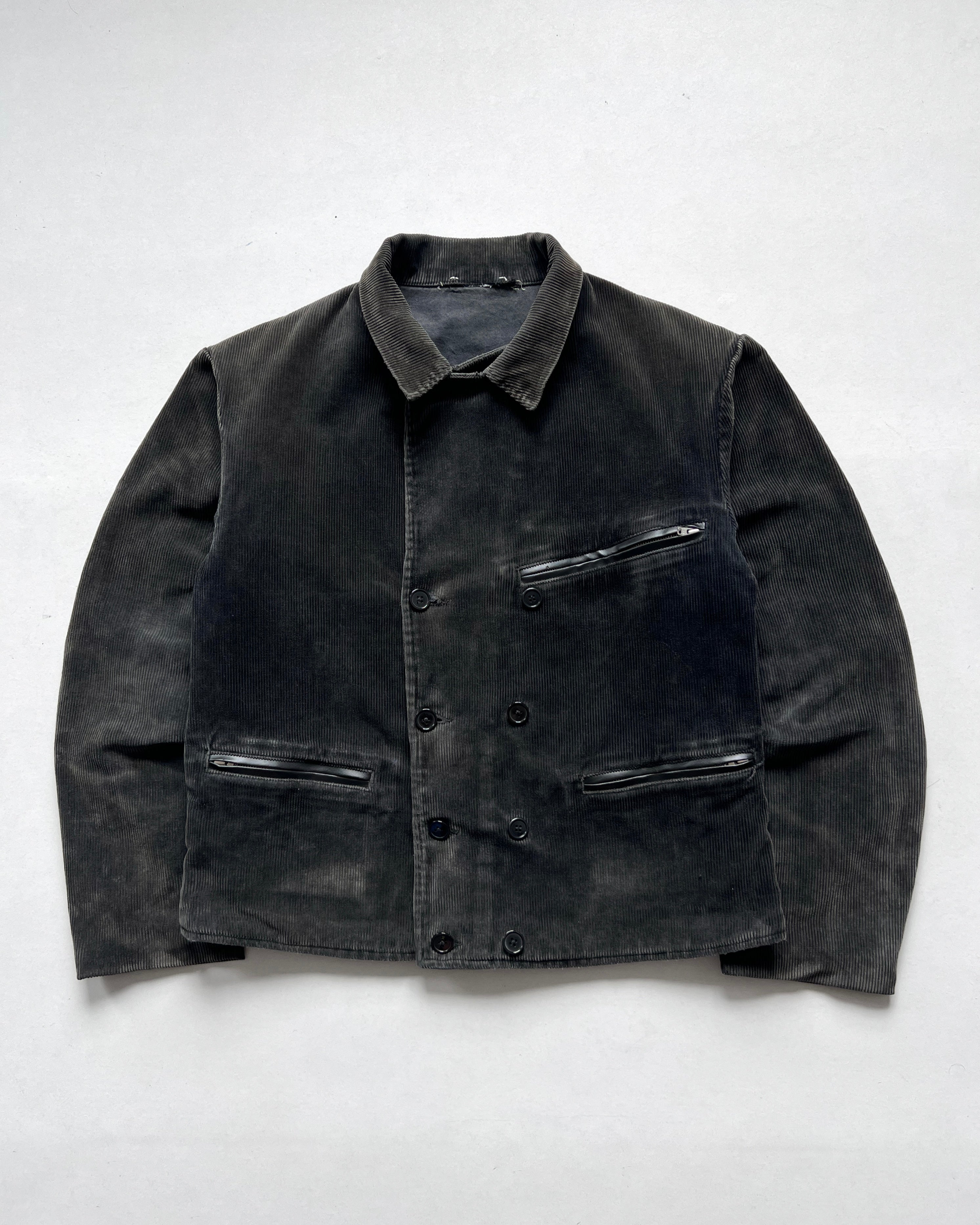 1950S SCHUTTERSVELD CORDUROY DOUBLE BREASTED WORK JACKET (L)