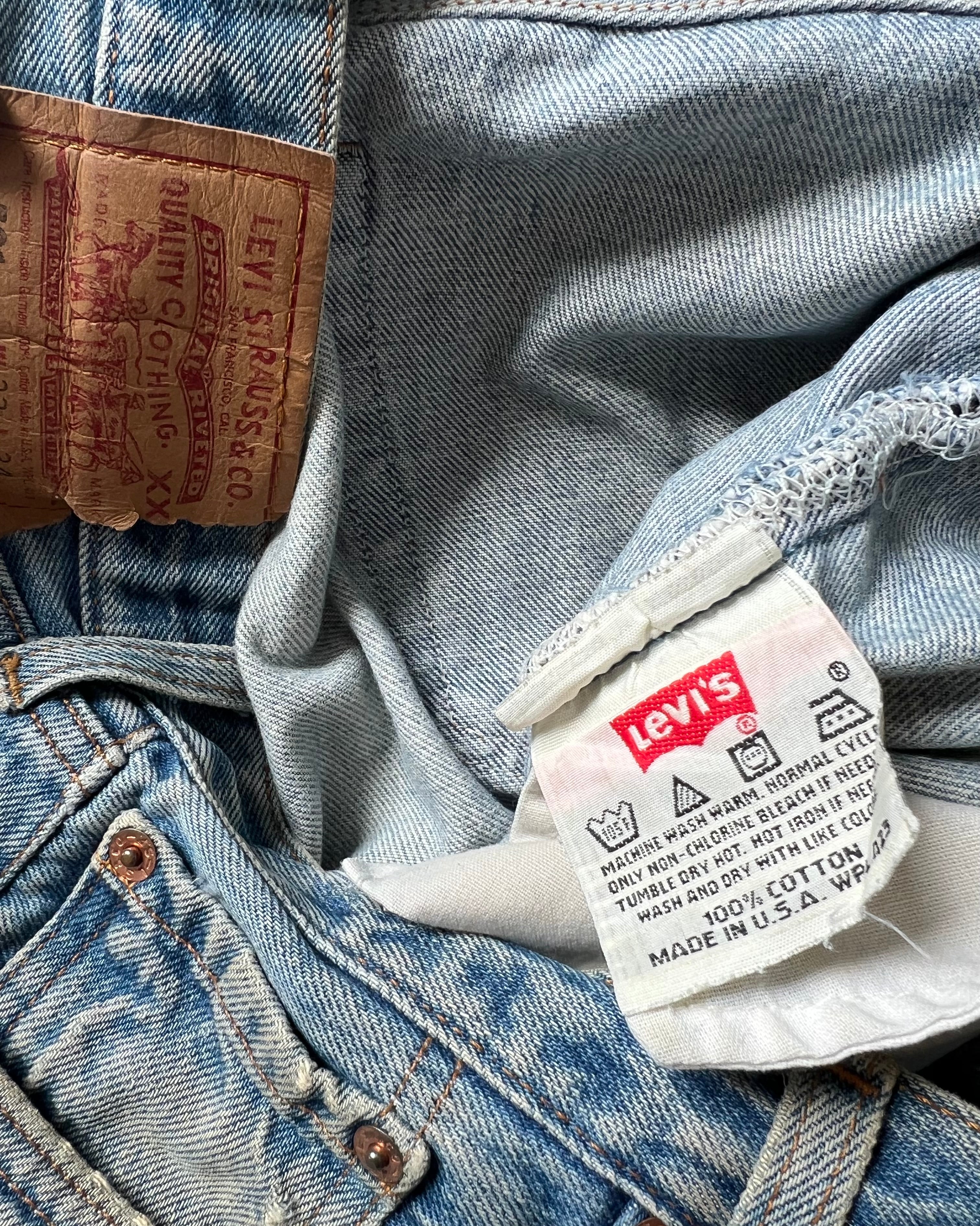 1990S FADED WASHED LEVI'S 501 JEANS (33)
