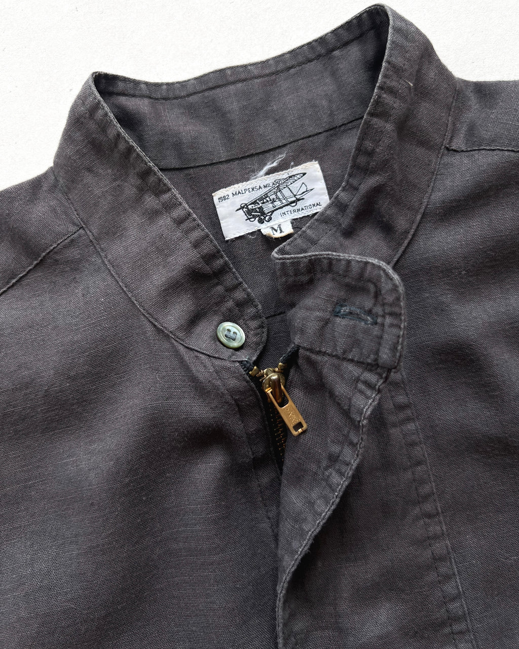 1980S MALPEXSA MILANO QUARTER-ZIP LINEN SHIRT (M)