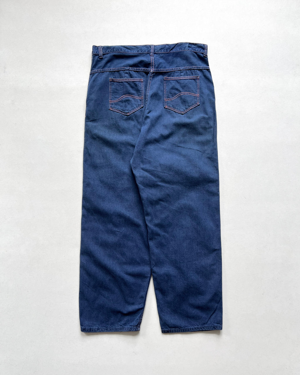 1940S MONTGOMERY WARD SIDE ZIP DENIM WORK TROUSERS (34)