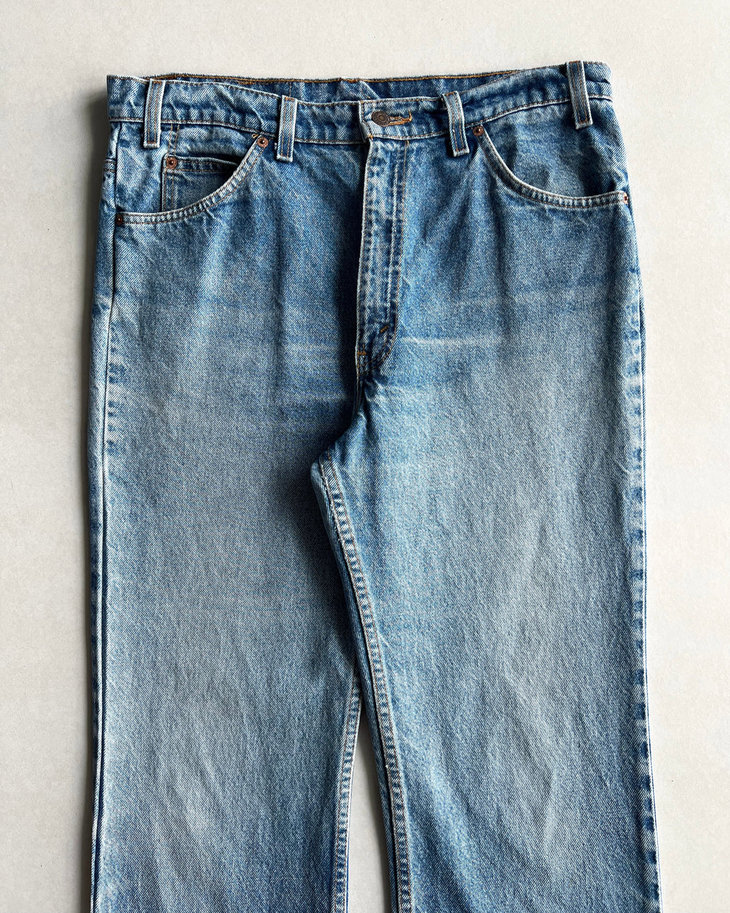 1990S FADED WASHED LEVI'S 517 FLARE JEANS (36X31)
