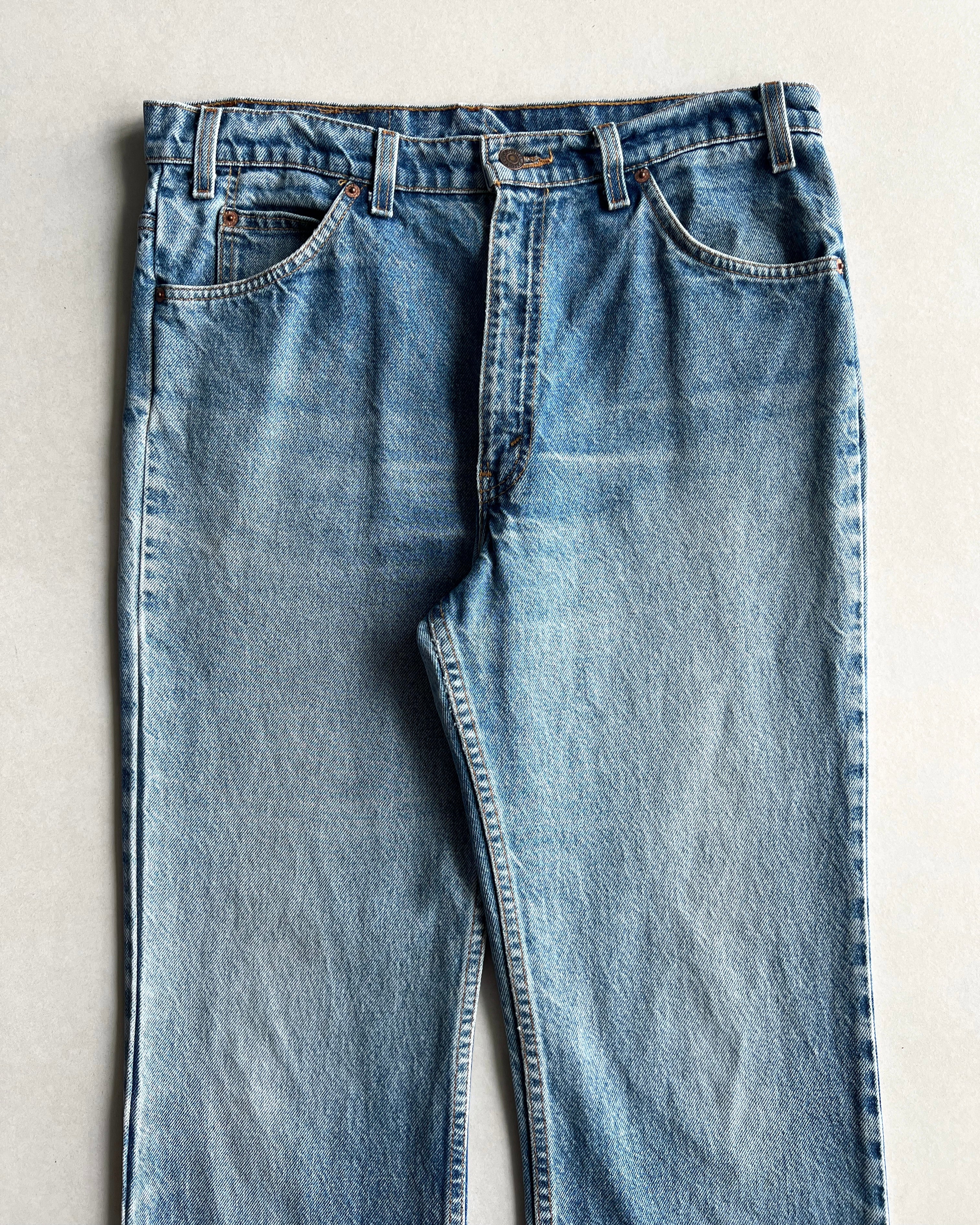 1990S FADED WASHED LEVI'S 517 FLARE JEANS (36X31)